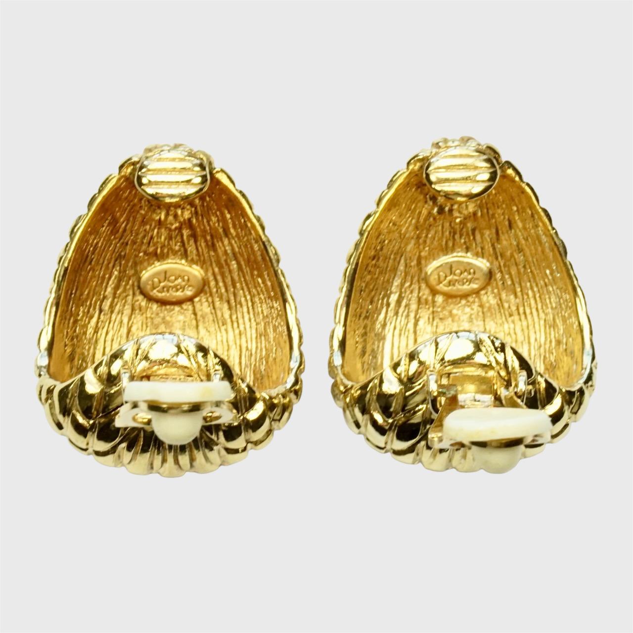Orecchini a clip incrociati placcati in oro di Joan Rivers, circa anni '80 In condizioni buone in vendita a London, GB
