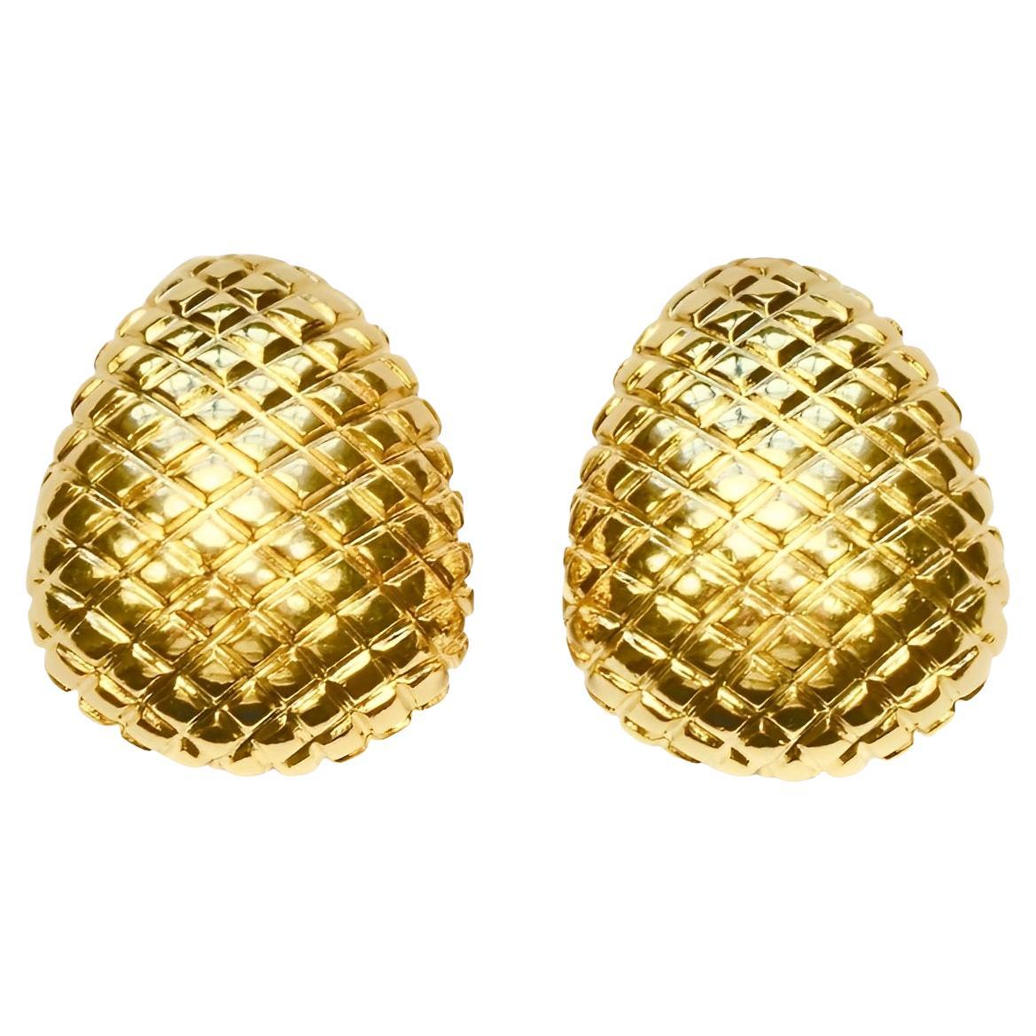 Orecchini a clip incrociati placcati in oro di Joan Rivers, circa anni '80 in vendita
