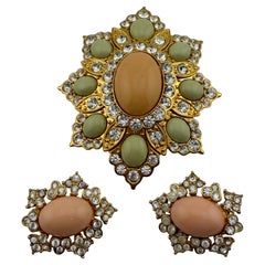 Set di Joan Rivers/Spilla e orecchini a clip/gioielli di costume