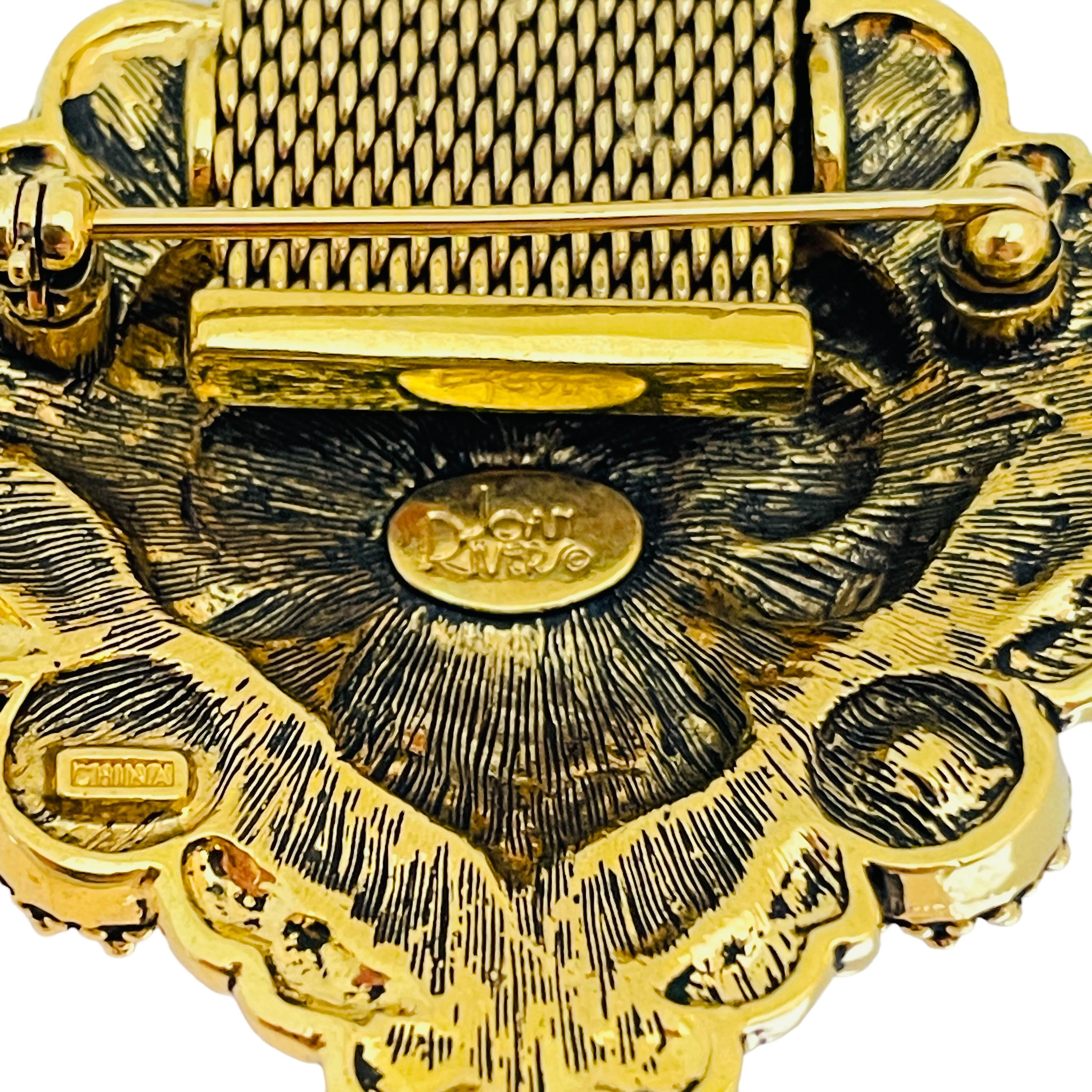 JOAN RIVERS broche de diseño de pasarela firmado en oro ámbar cristal esmaltado en venta 1
