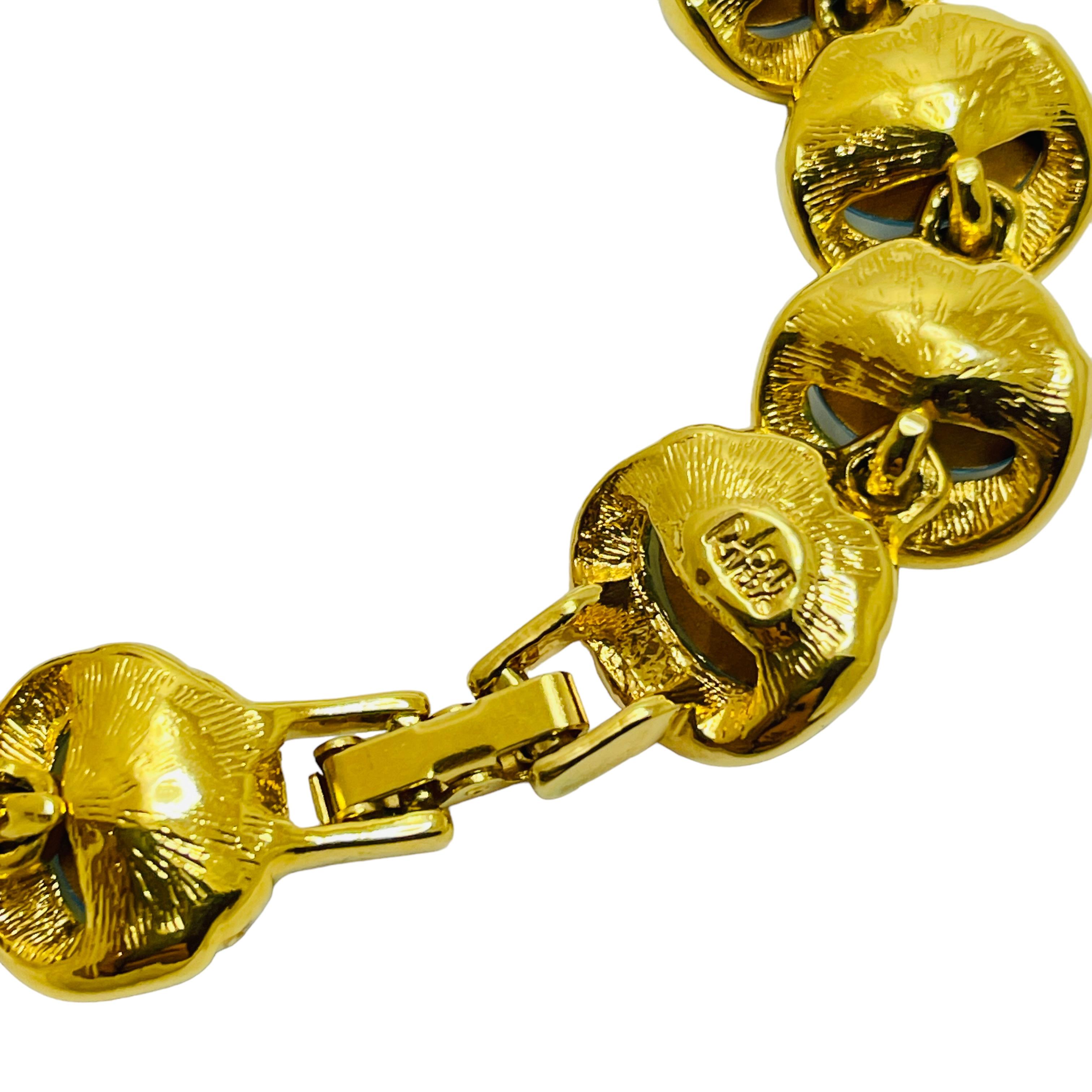 JOAN RIVERS pulsera de diseño firmada chapada en oro con cristales azules en Bueno estado para la venta en Palos Hills, IL