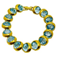 JOAN RIVERS signed gold plated blue crystals designer bracelet