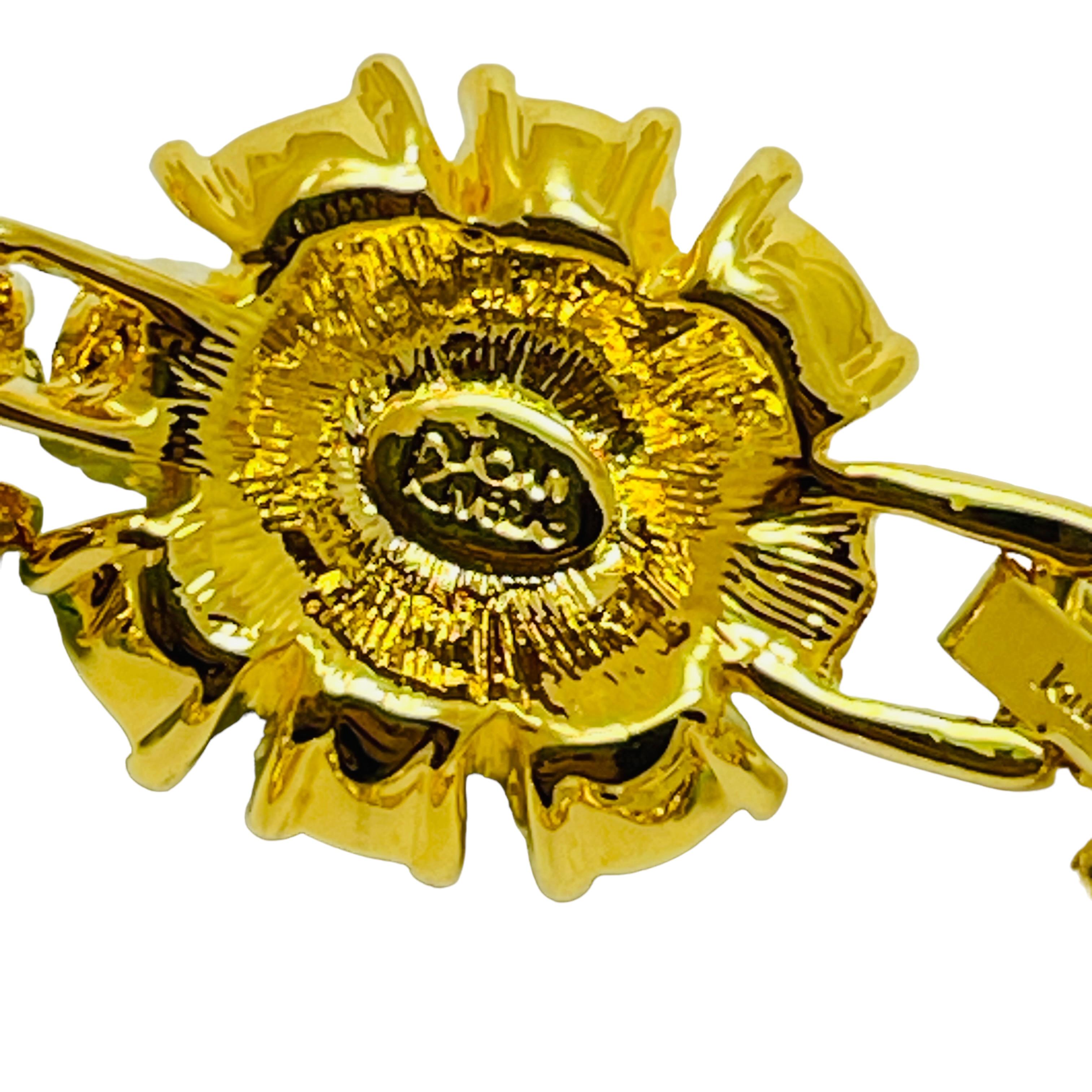 Bracelet vintage signé JOAN RIVERS en cristal plaqué or Pour femmes en vente