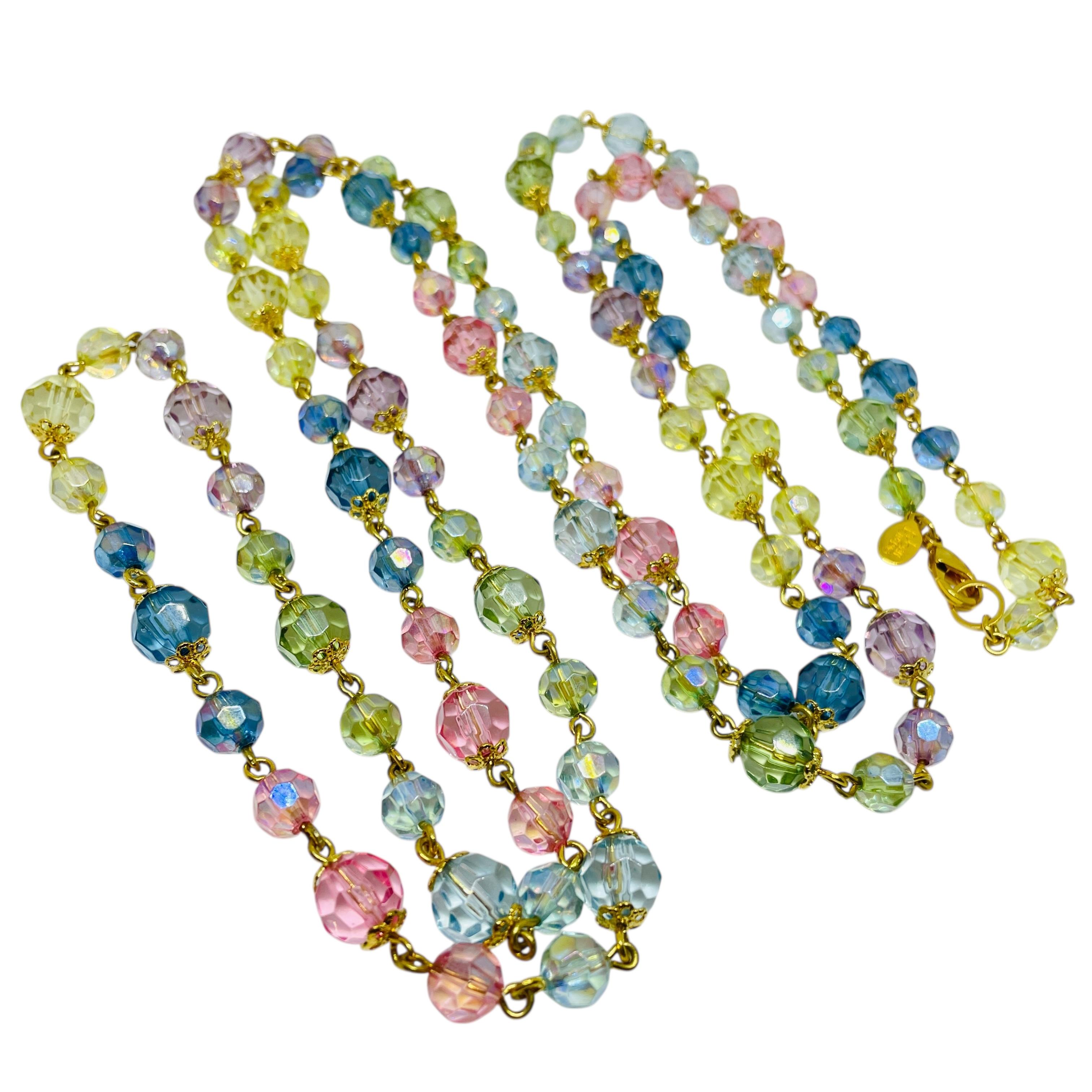 JOAN RIVERS signiert Jahrgang Goldton facettierte Glasperlen Designer Halskette im Zustand „Gut“ im Angebot in Palos Hills, IL