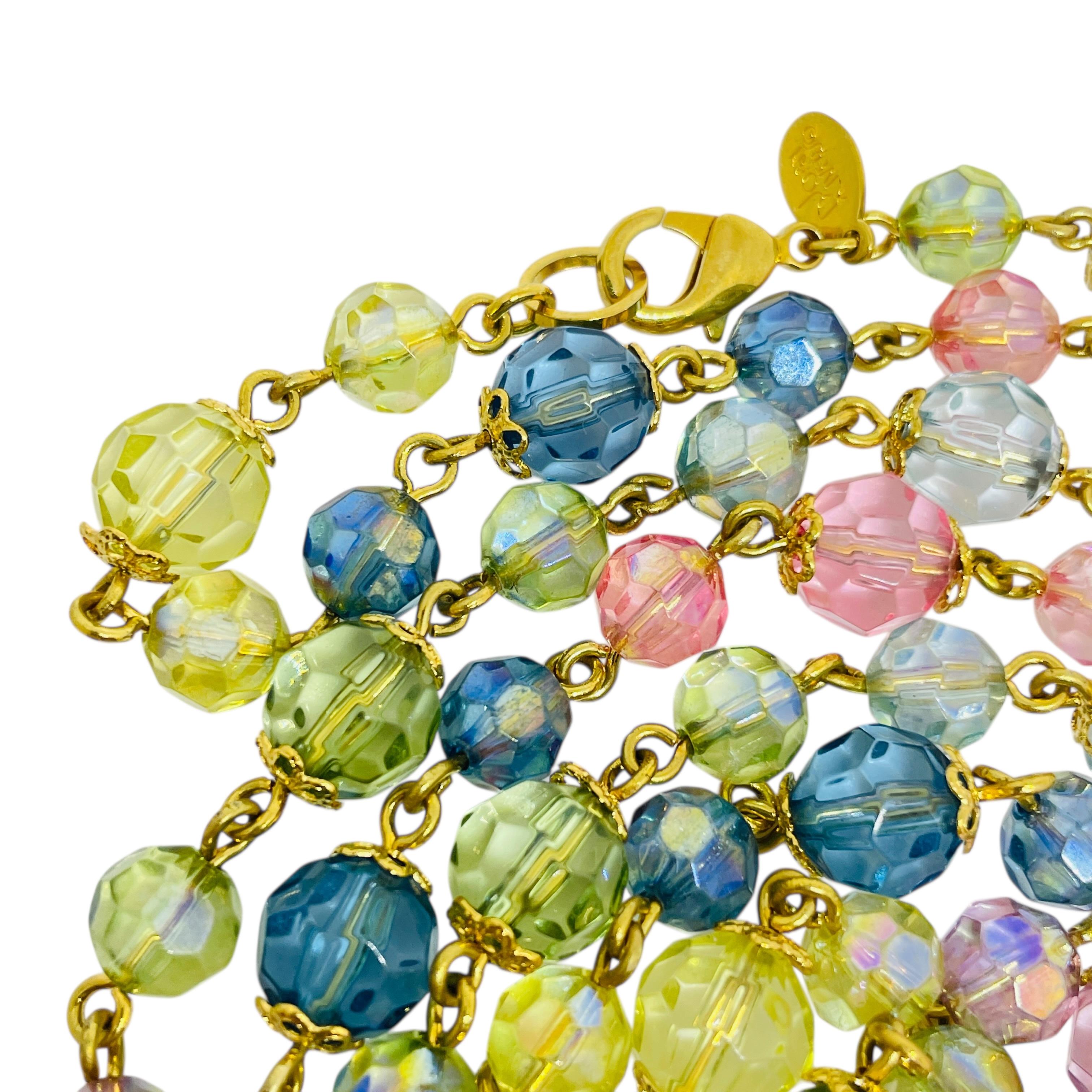 JOAN RIVERS signiert Jahrgang Goldton facettierte Glasperlen Designer Halskette für Damen oder Herren im Angebot