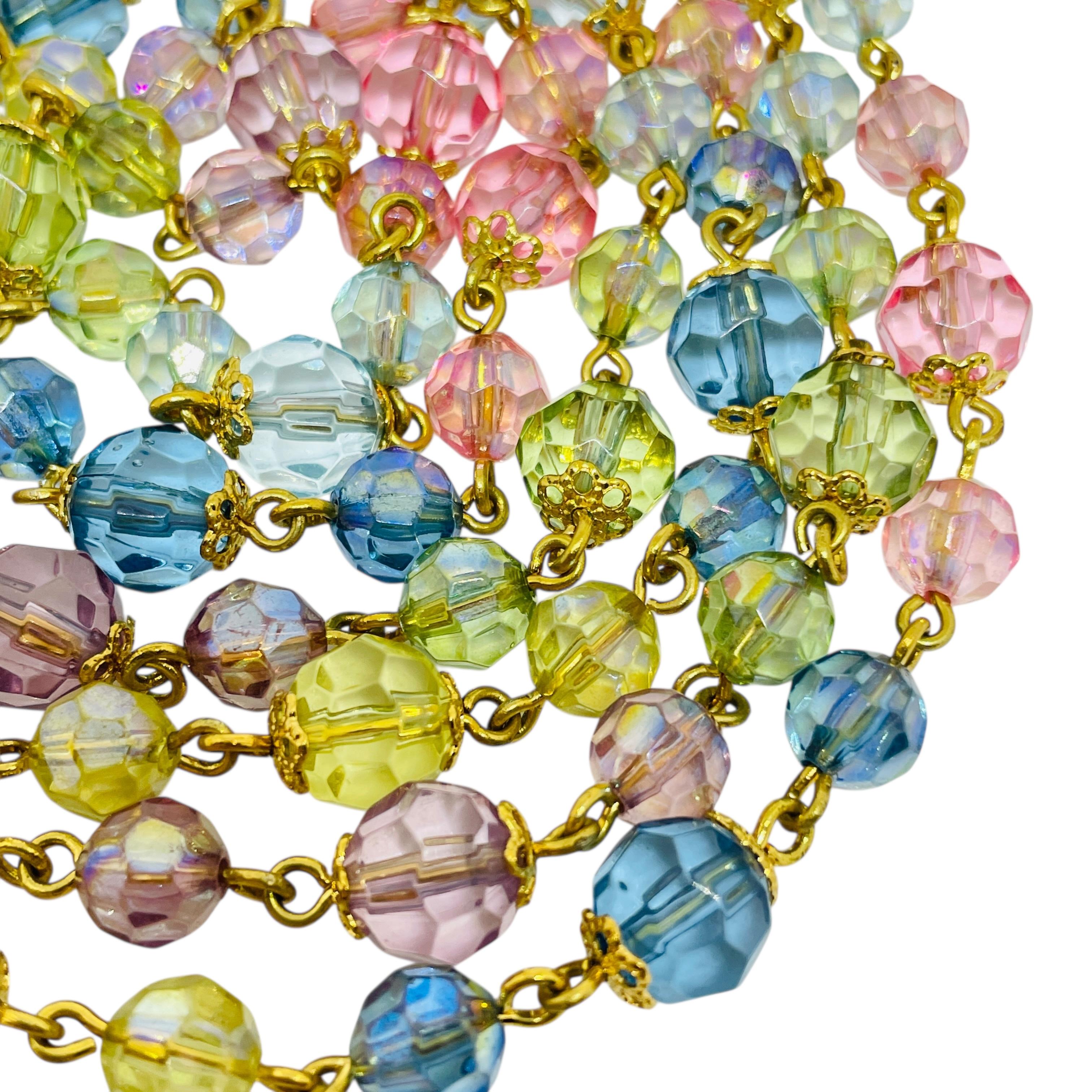 JOAN RIVERS signiert Jahrgang Goldton facettierte Glasperlen Designer Halskette im Angebot 1