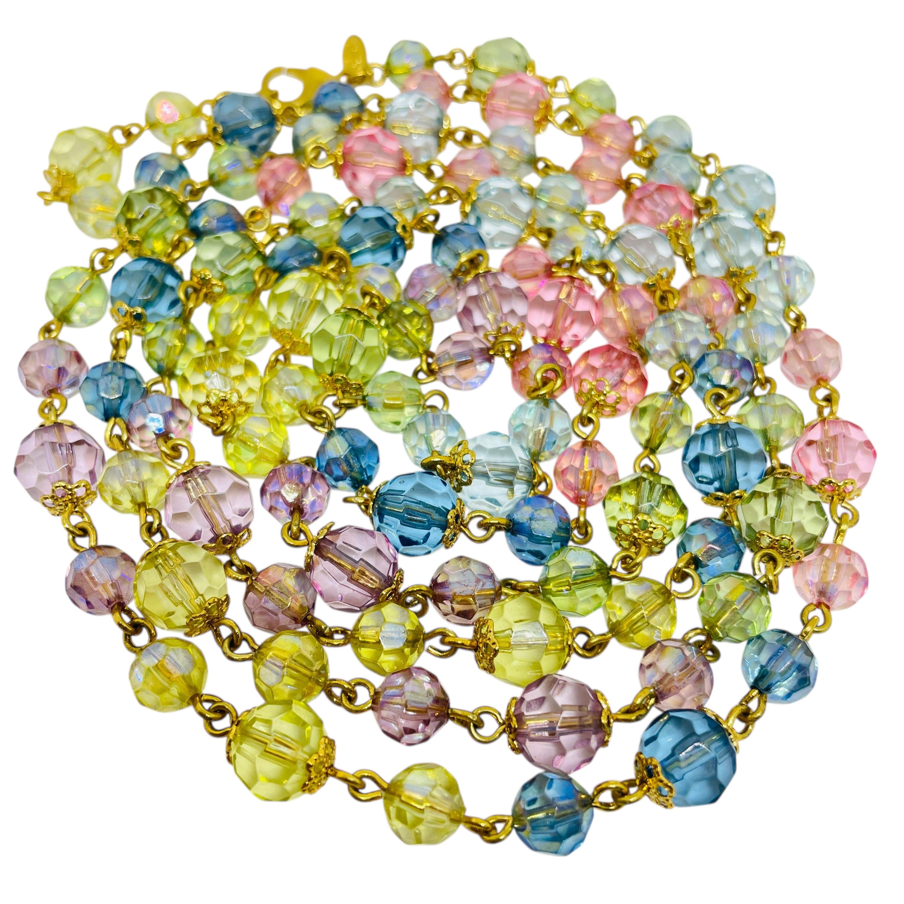 JOAN RIVERS signiert Jahrgang Goldton facettierte Glasperlen Designer Halskette im Angebot 2