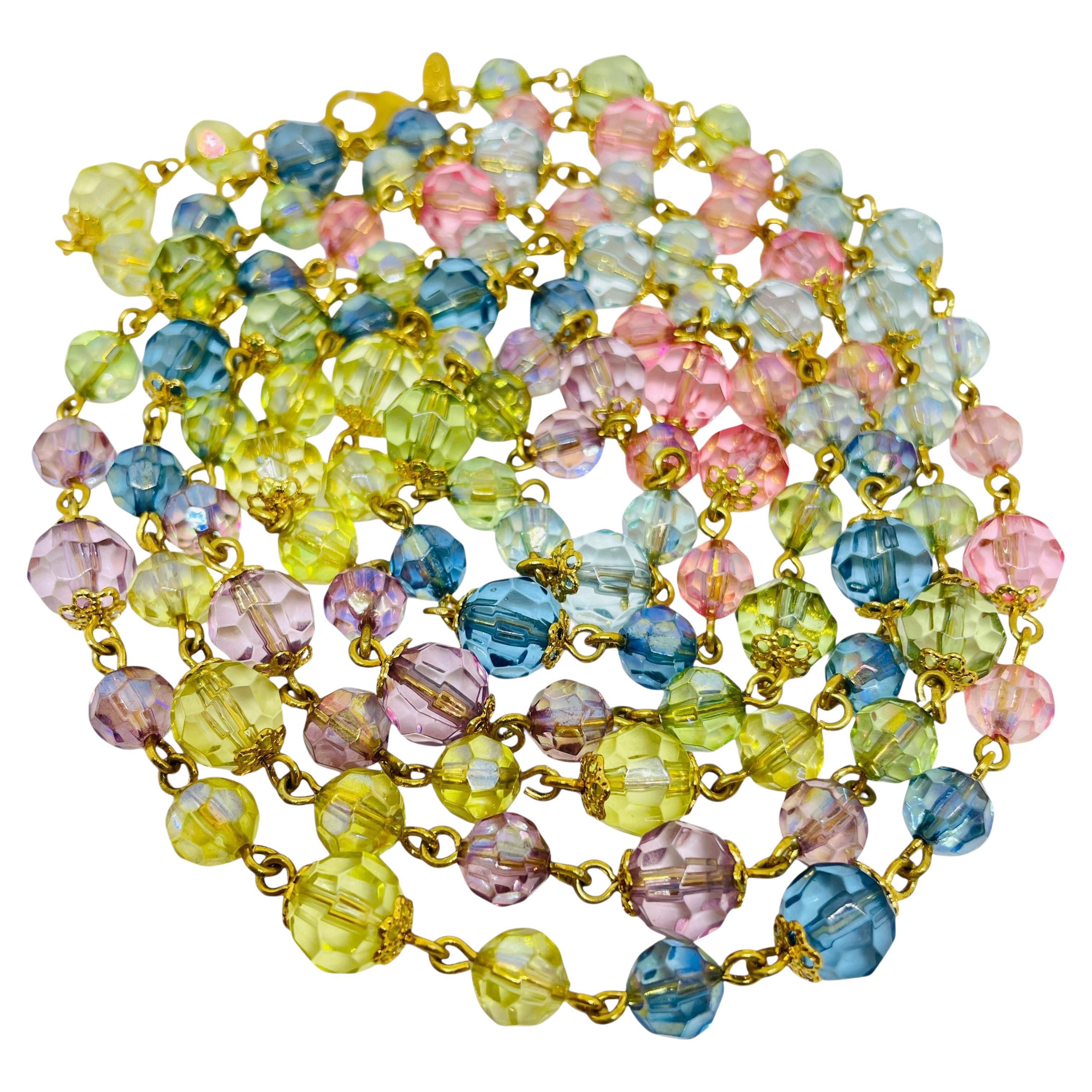 JOAN RIVERS signiert Jahrgang Goldton facettierte Glasperlen Designer Halskette