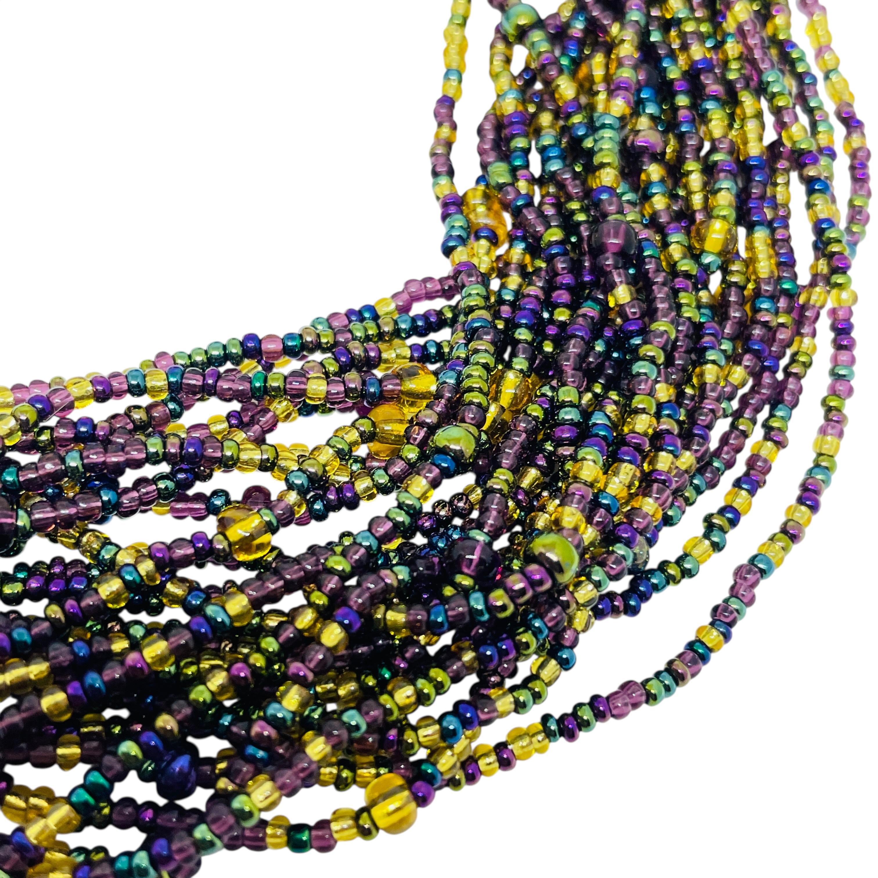 JOAN RIVERS signiert Jahrgang Goldton Glasperlen Multi-Strang-Designer-Halskette für Damen oder Herren im Angebot