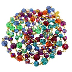 JOAN RIVERS signiert Jahrgang Goldton Glas bunten Perlen Designer Halskette