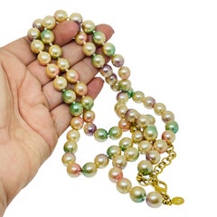 JOAN RIVERS signiert Jahrgang Goldton Glasperlen Designer Halskette