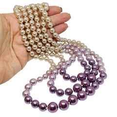 JOAN RIVERS signiert Jahrgang Goldton Glasperlen Designer Halskette