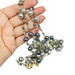 JOAN RIVERS signiert Jahrgang Goldton Glasperlen Designer Halskette