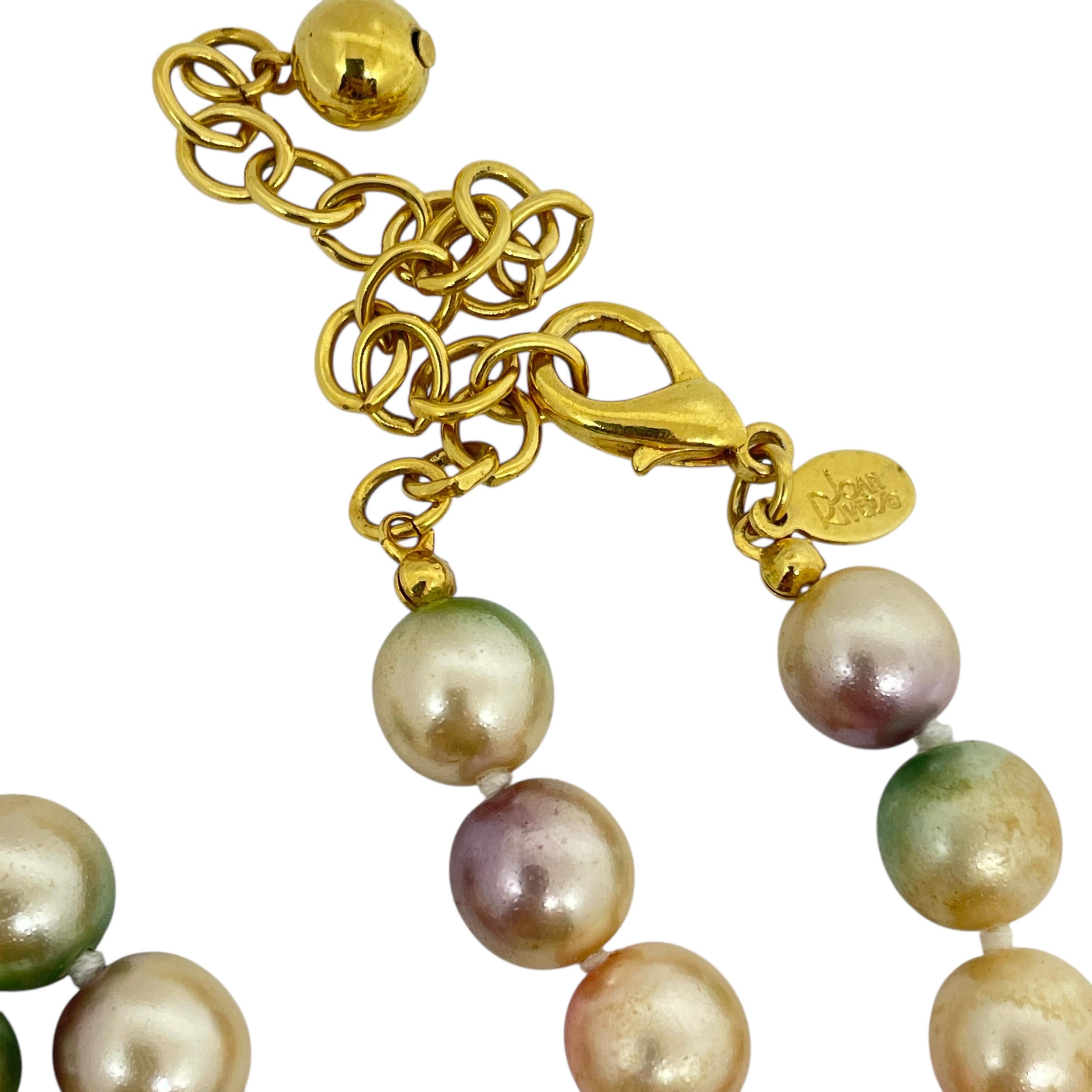 JOAN RIVERS signiert Jahrgang Goldton Glasperlen Designer Halskette im Zustand „Gut“ im Angebot in Palos Hills, IL