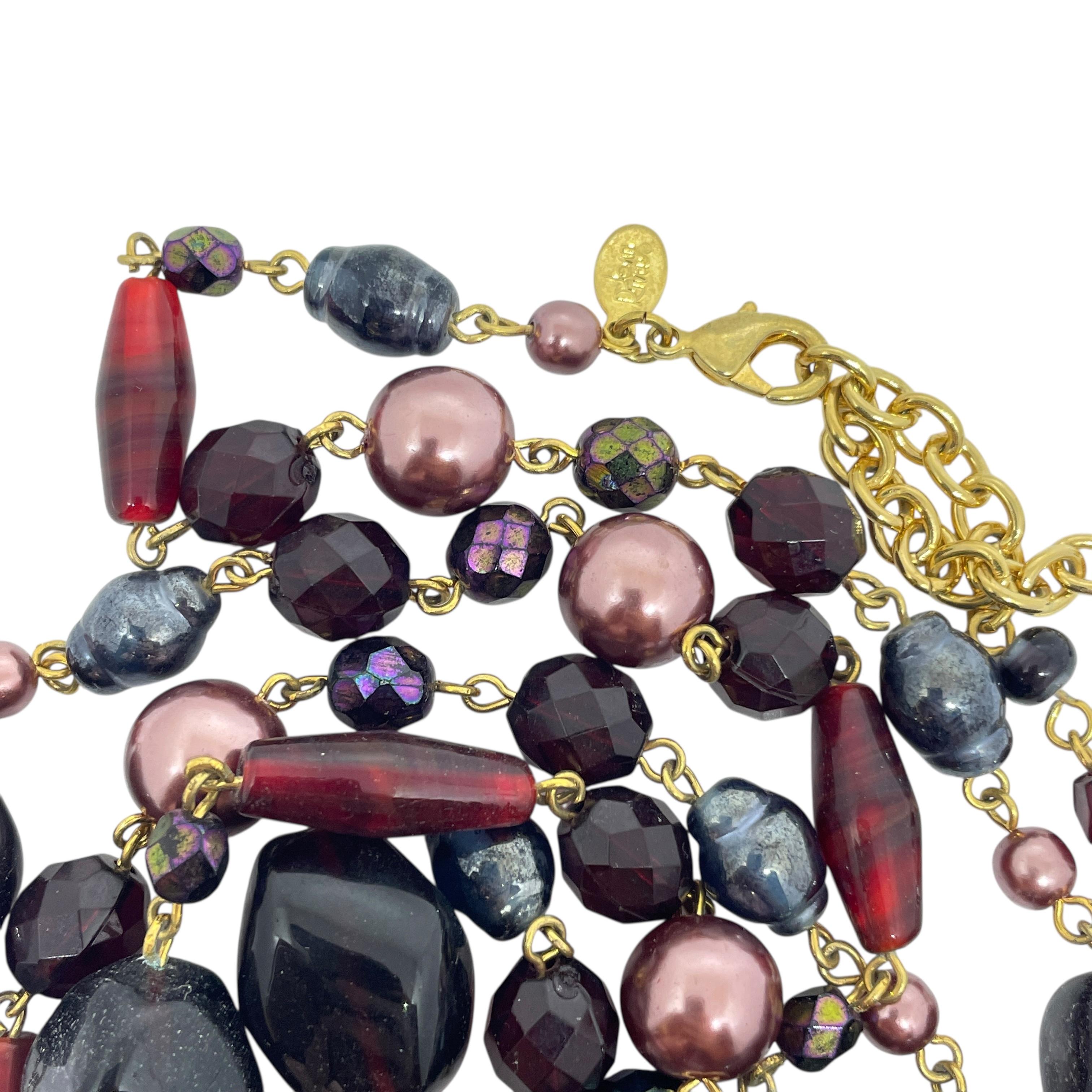 JOAN RIVERS signiert Jahrgang Goldton Glasperlen Designer Halskette im Zustand „Gut“ im Angebot in Palos Hills, IL