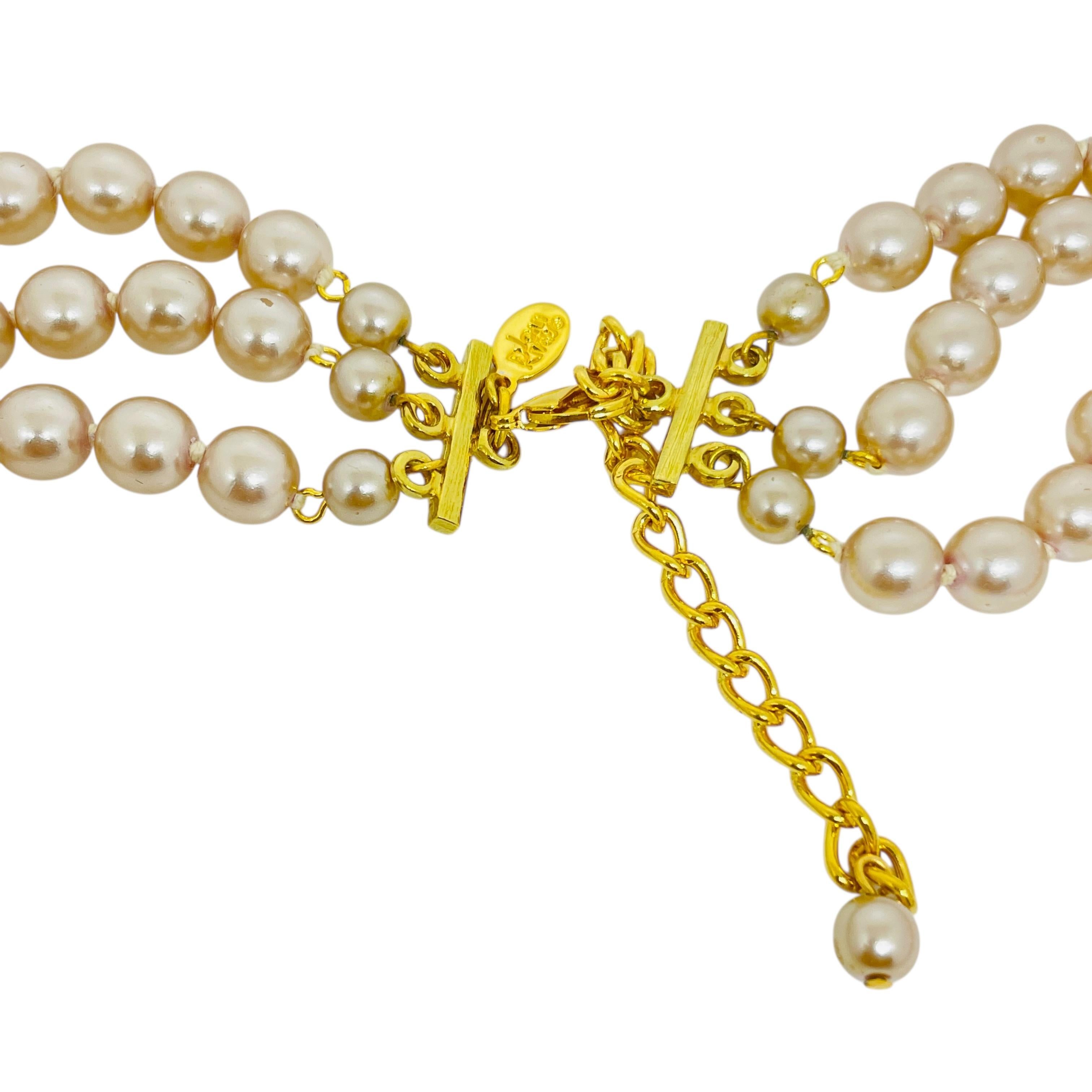 JOAN RIVERS signiert Jahrgang Goldton Glasperlen Designer Halskette im Zustand „Gut“ im Angebot in Palos Hills, IL