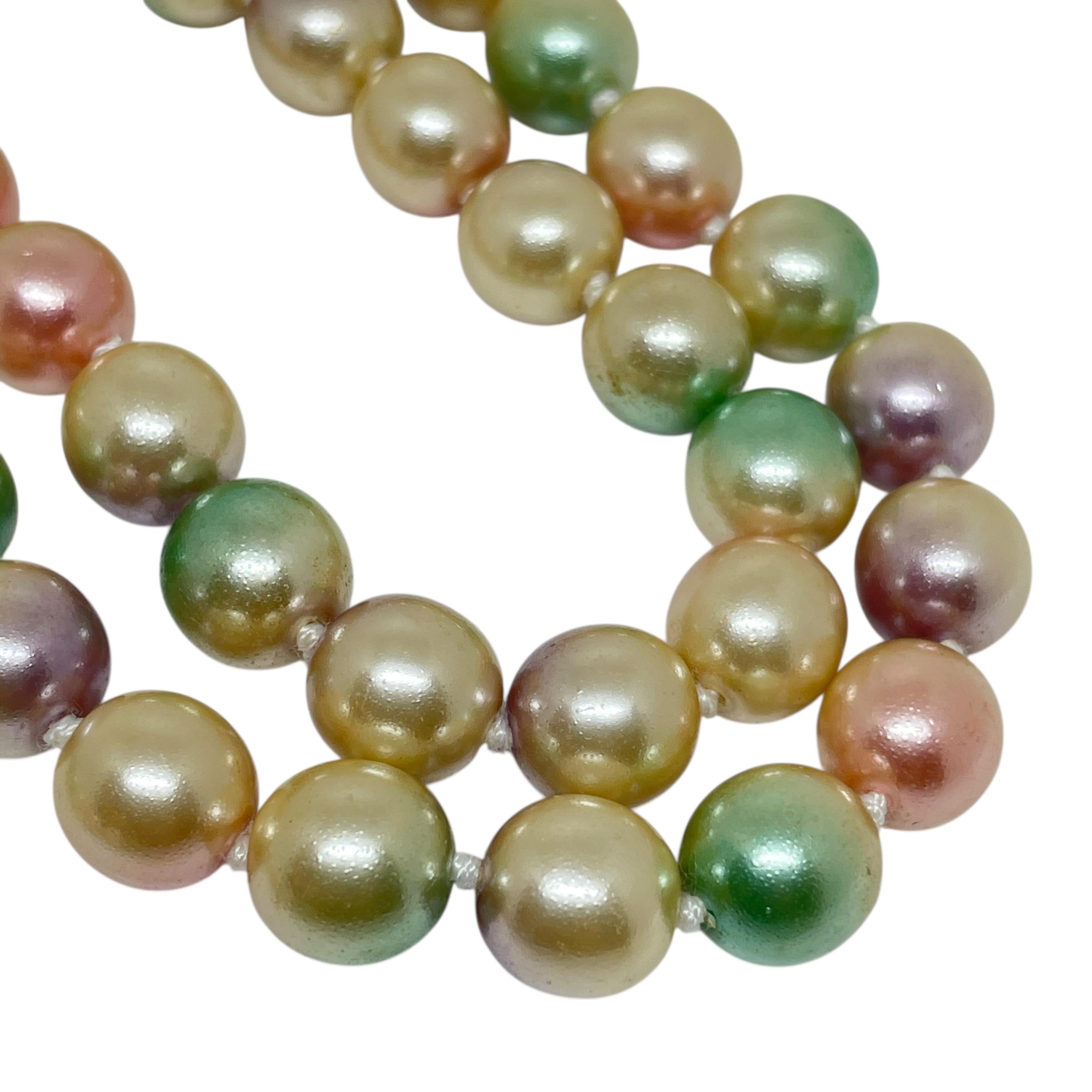 JOAN RIVERS signiert Jahrgang Goldton Glasperlen Designer Halskette für Damen oder Herren im Angebot