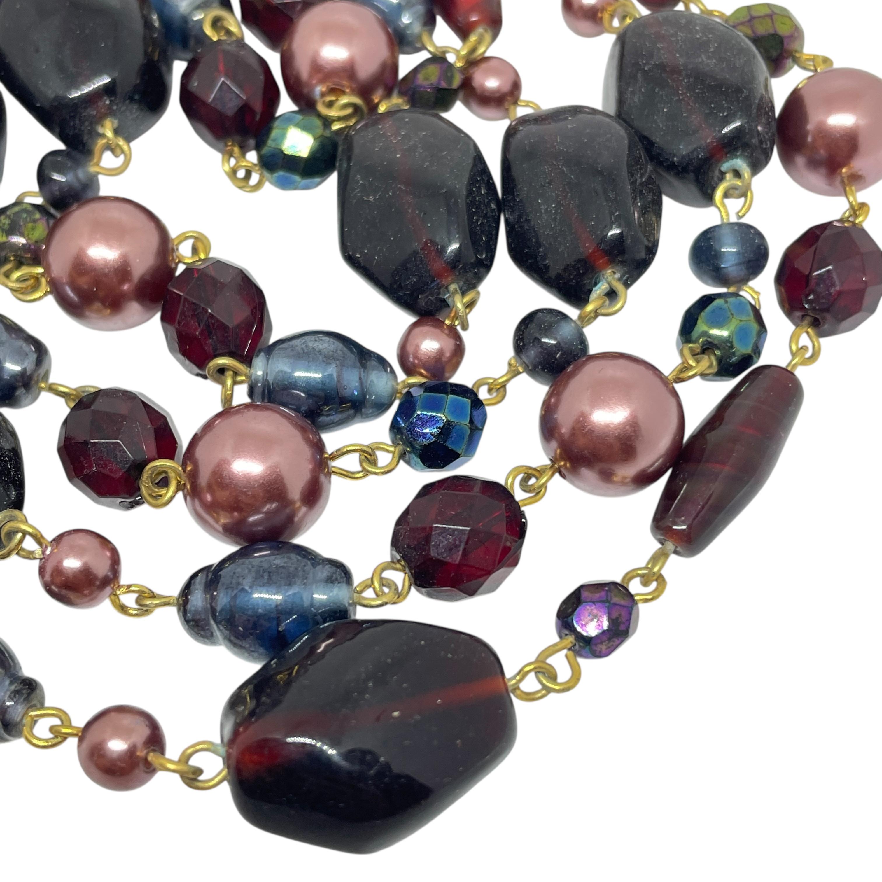 JOAN RIVERS signiert Jahrgang Goldton Glasperlen Designer Halskette für Damen oder Herren im Angebot