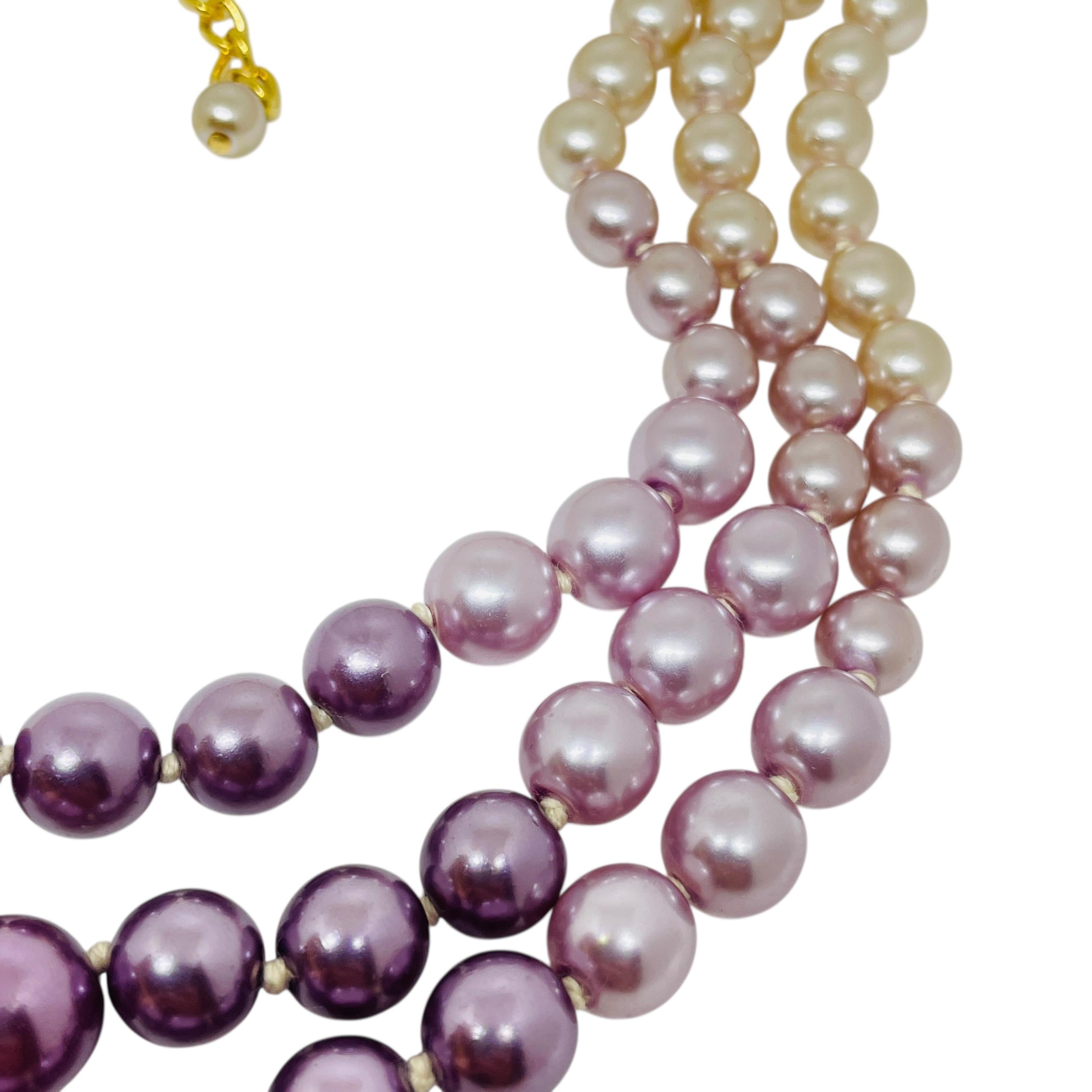 JOAN RIVERS signiert Jahrgang Goldton Glasperlen Designer Halskette für Damen oder Herren im Angebot