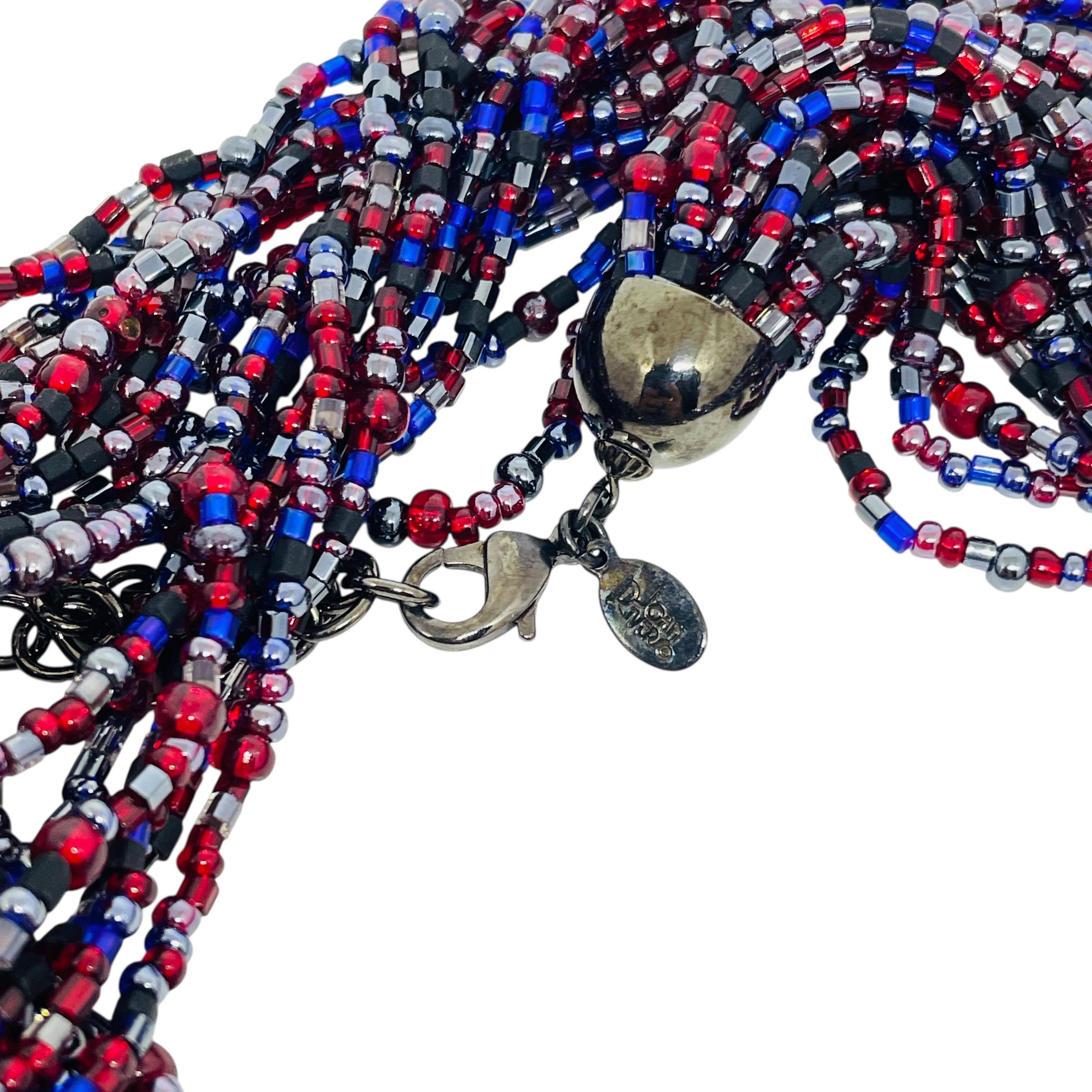 Collana firmata JOAN RIVERS con perle di vetro vintage in tonalità seta, a più fili In condizioni buone in vendita a Palos Hills, IL