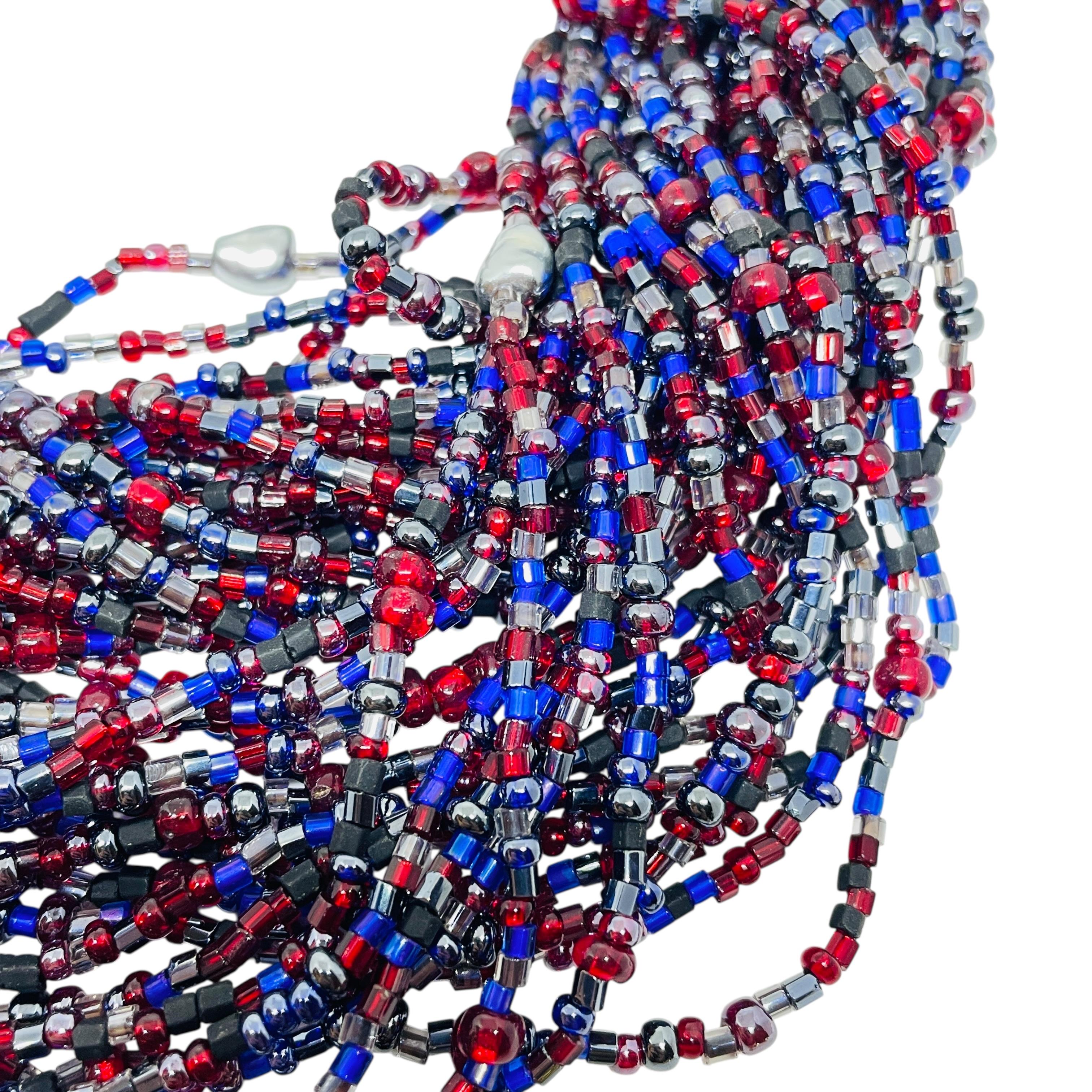 da uomo o donna Collana firmata JOAN RIVERS con perle di vetro vintage in tonalità seta, a più fili in vendita