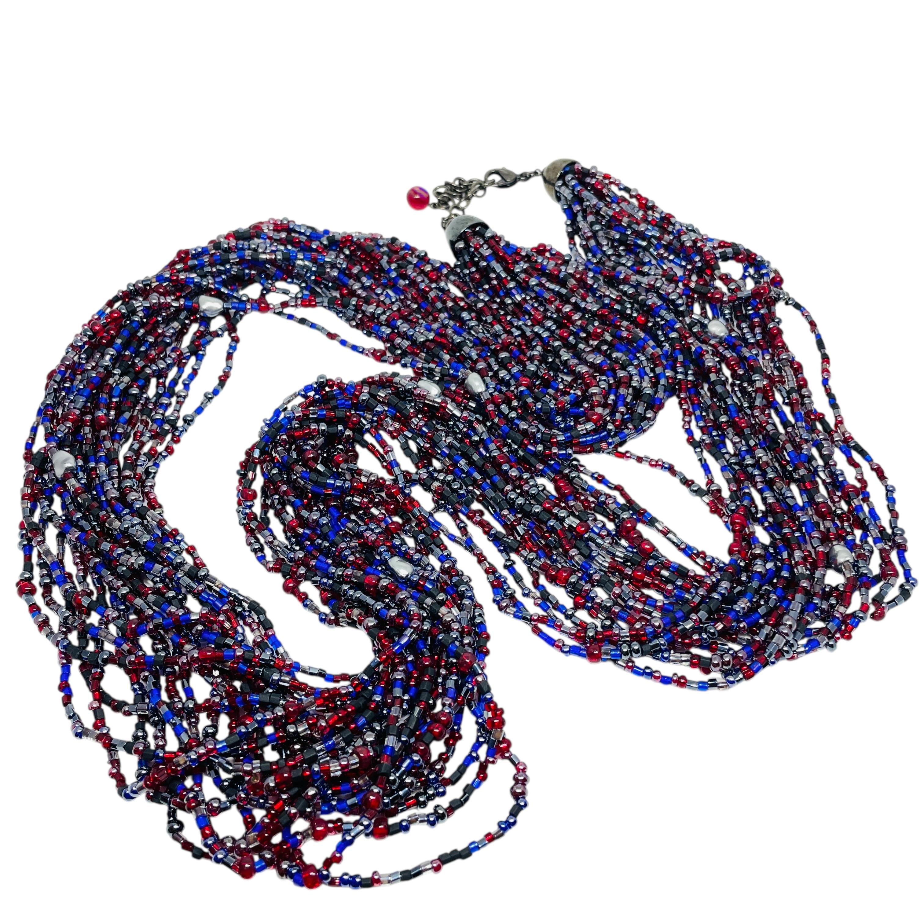 Collana firmata JOAN RIVERS con perle di vetro vintage in tonalità seta, a più fili in vendita 2