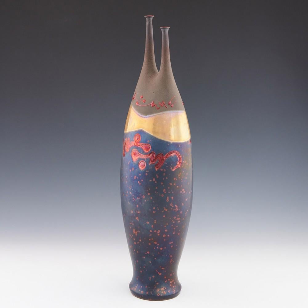 Joan Romero Carrillo Studio Pottery Lustre Vase, c2010

He has been internationally exhibited and is renowned for his skill in applying metal oxides to create the lustres. The islamic and African influences on the design are obvious but I cant help
