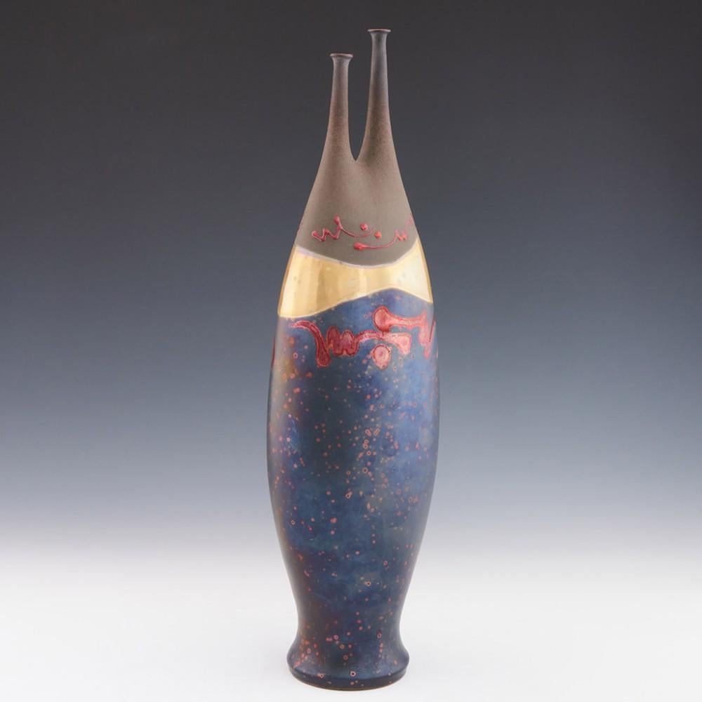 Spanish Joan Romero Carrillo Studio Pottery Lustre Vase, c2010 For Sale