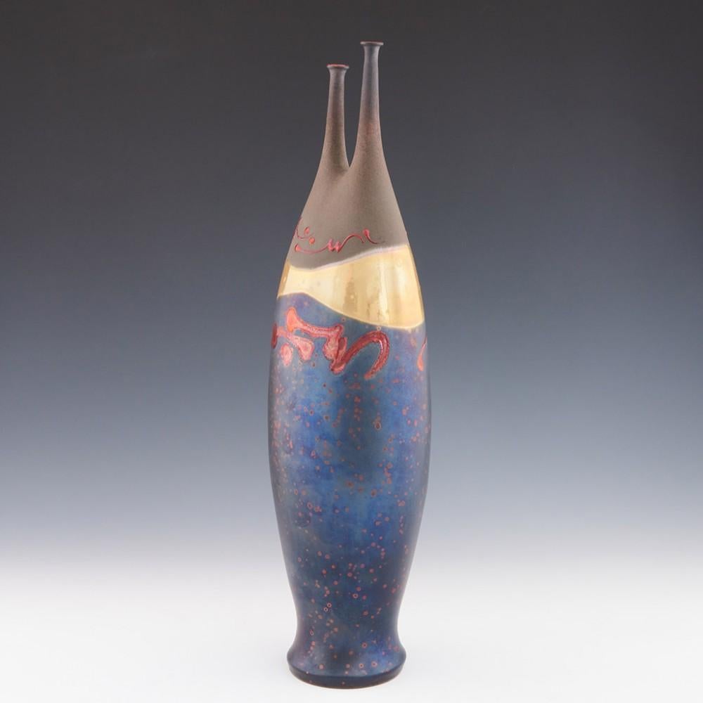 Contemporary Joan Romero Carrillo Studio Pottery Lustre Vase, c2010 For Sale