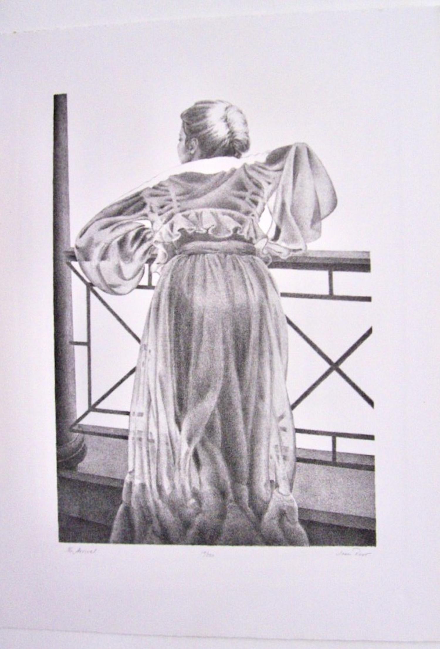 Joan Root, Die Ankunft, 1982 – Print von joan root