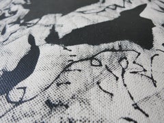 ABSTRACT Nueva obra de tinta blanca y negra del artista contemporáneo Joan Salo 2024