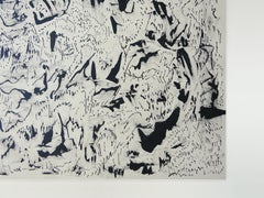 ABSTRACT Nouvelle œuvre d'art à l'encre noire et blanche de l'artiste contemporain Joan Salo 2024