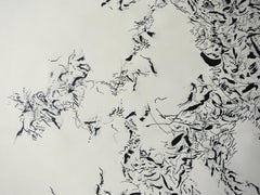 ABSTRACT Nueva obra de tinta blanca y negra del artista contemporáneo Joan Salo 2024