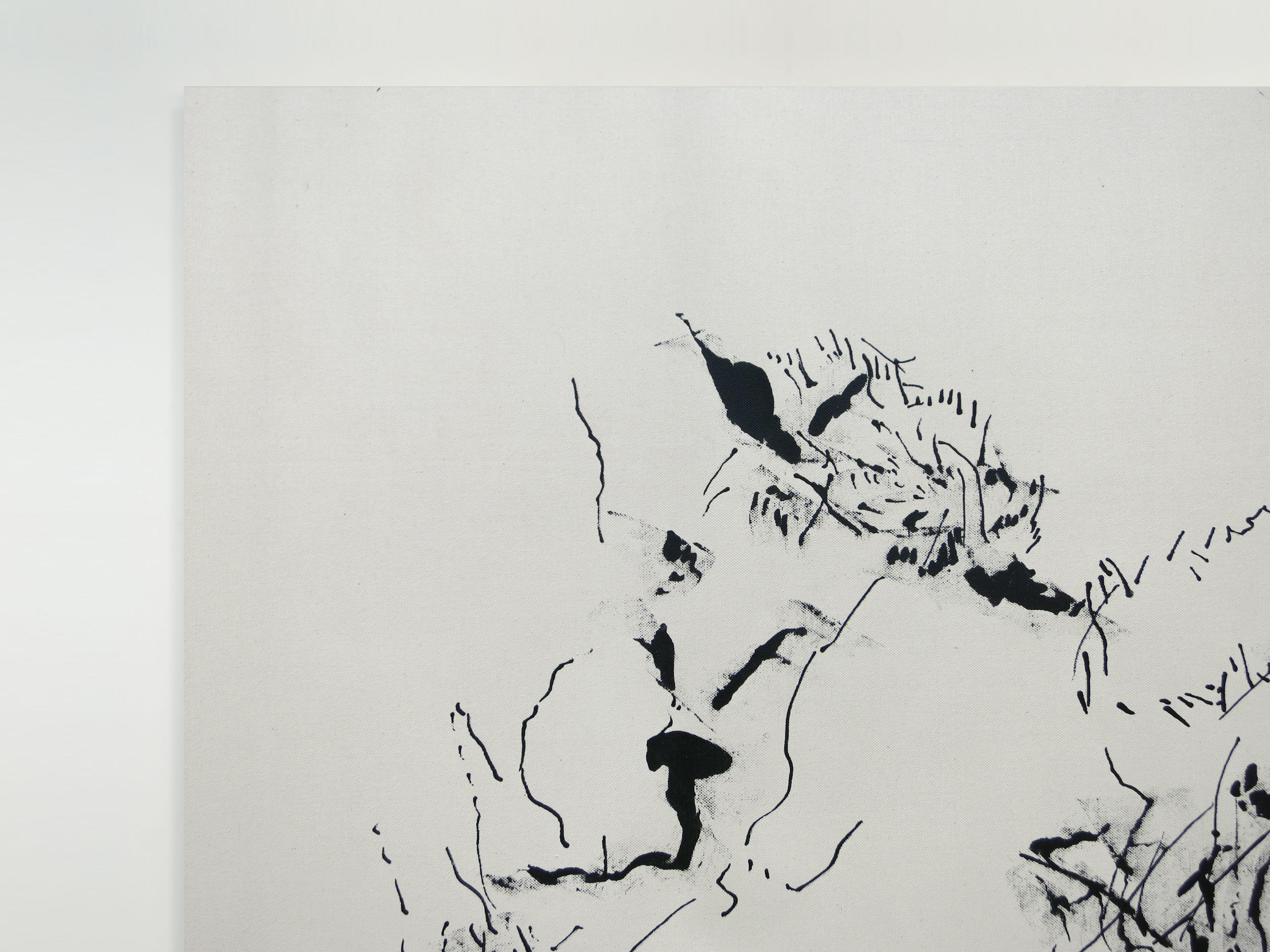 ABSTRACT Nuova opera d'arte in bianco e nero dell'artista contemporaneo Joan Salo 2024 in vendita 1