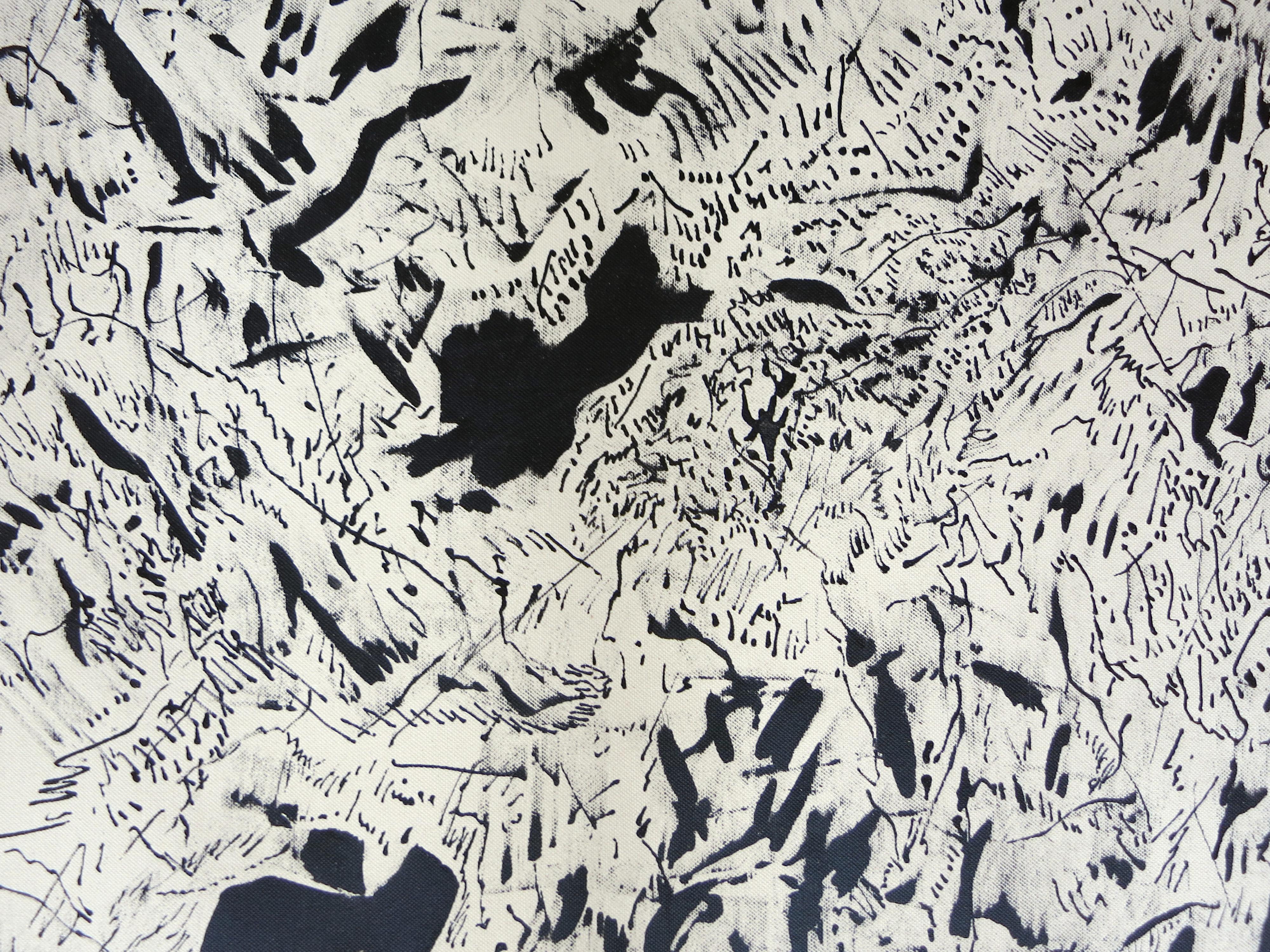 ABSTRACTO Nuevo Díptico Blanco Negro Tinta Obra de Arte Artista Contemporáneo Joan Salo 2024 en venta 2