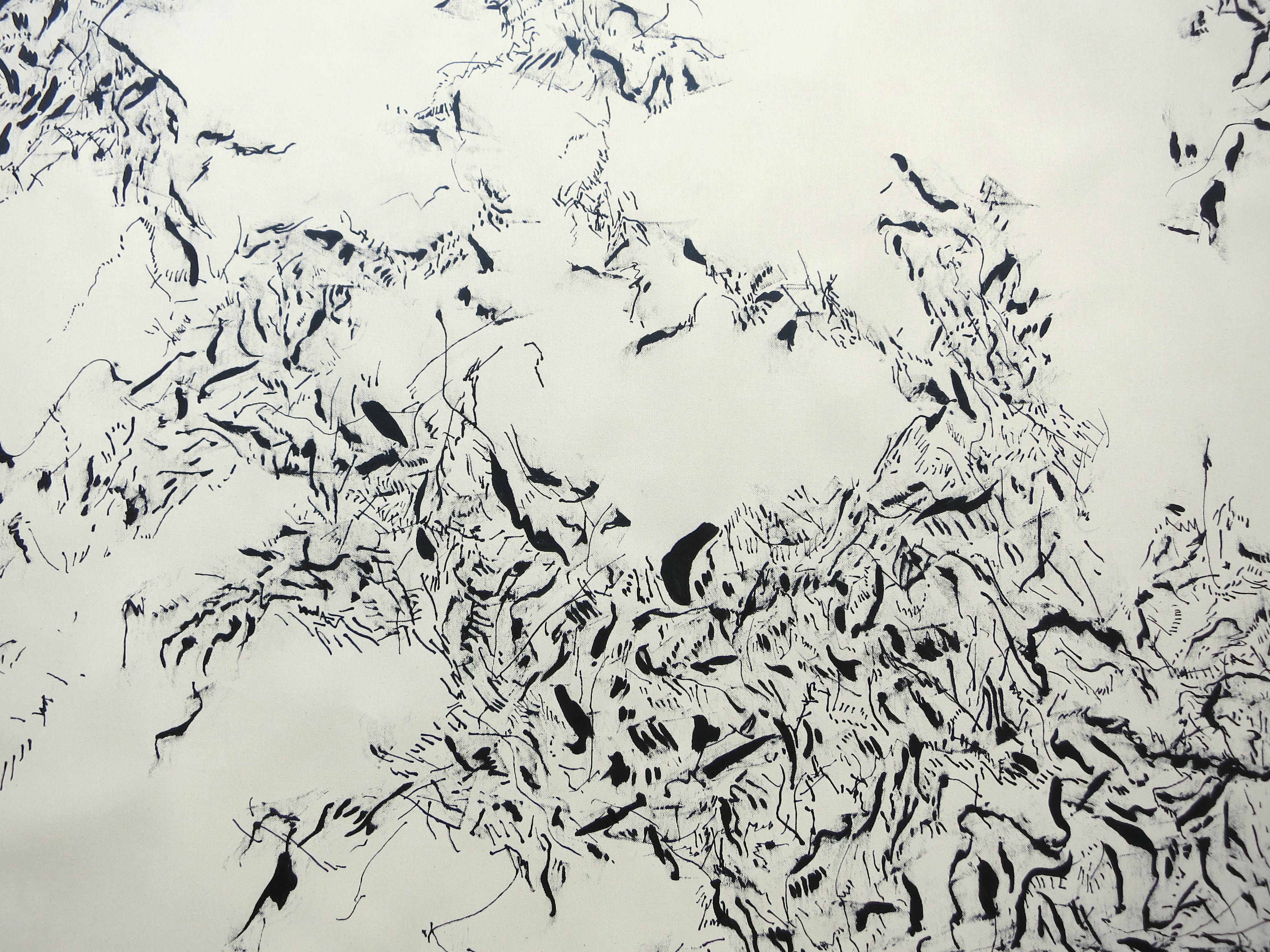 ABSTRACT Nuova opera d'arte in bianco e nero dell'artista contemporaneo Joan Salo 2024 3