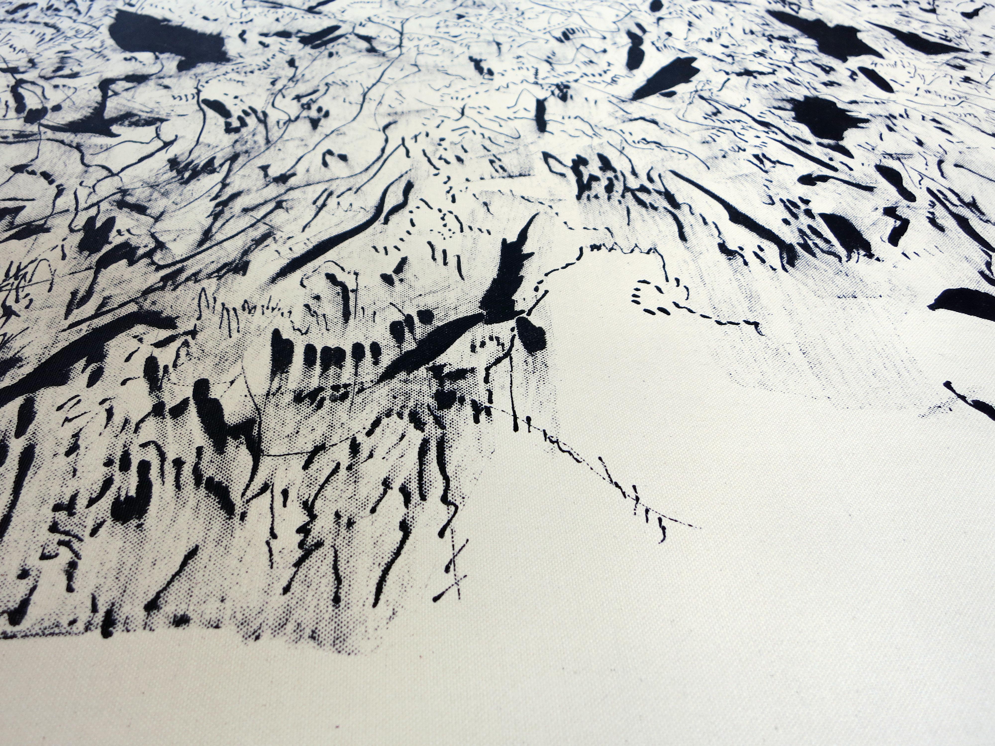 ABSTRACTO Nuevo Díptico Blanco Negro Tinta Obra de Arte Artista Contemporáneo Joan Salo 2024 en venta 4