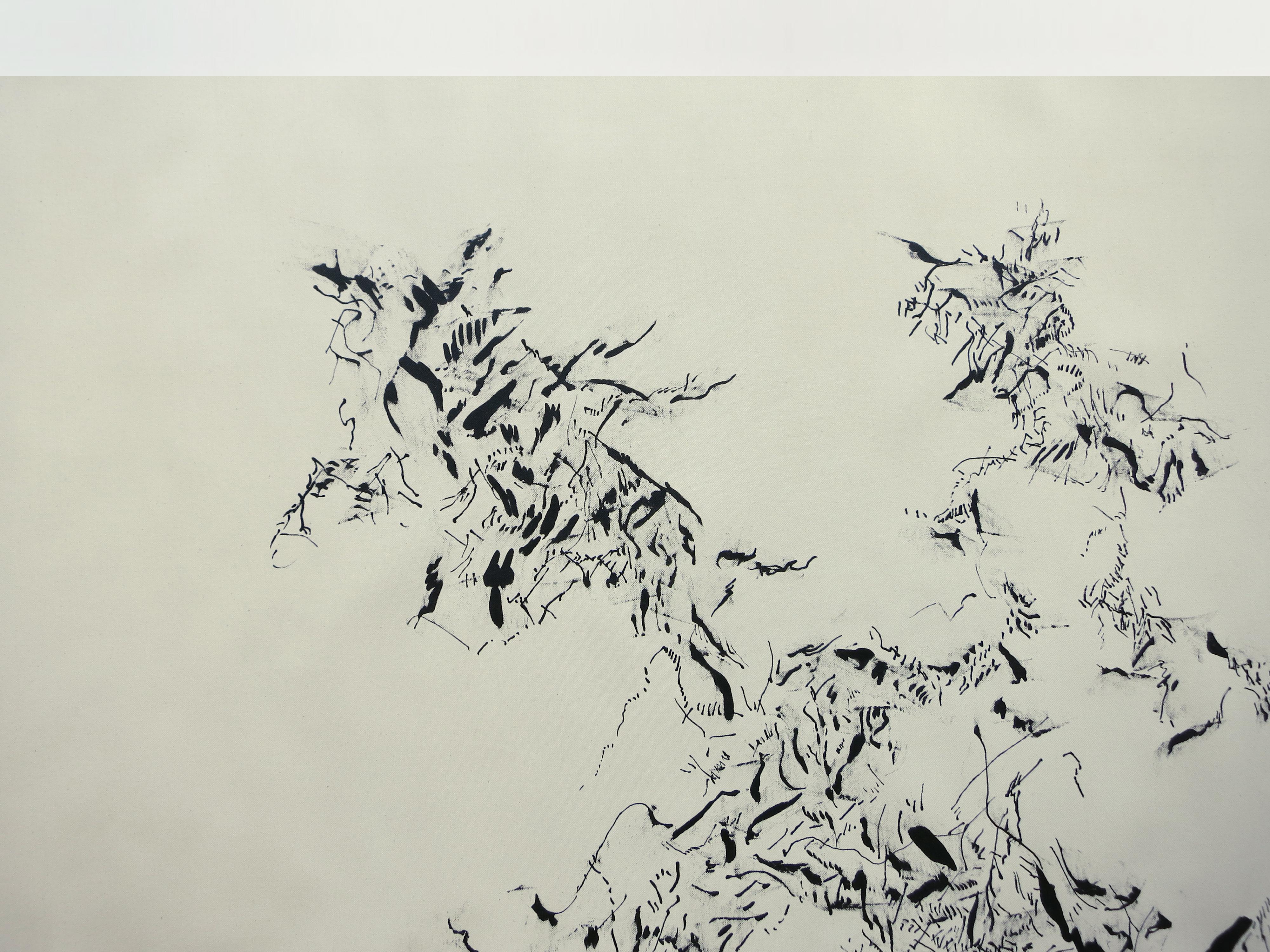 ABSTRACT Nuova opera d'arte in bianco e nero dell'artista contemporaneo Joan Salo 2024 4