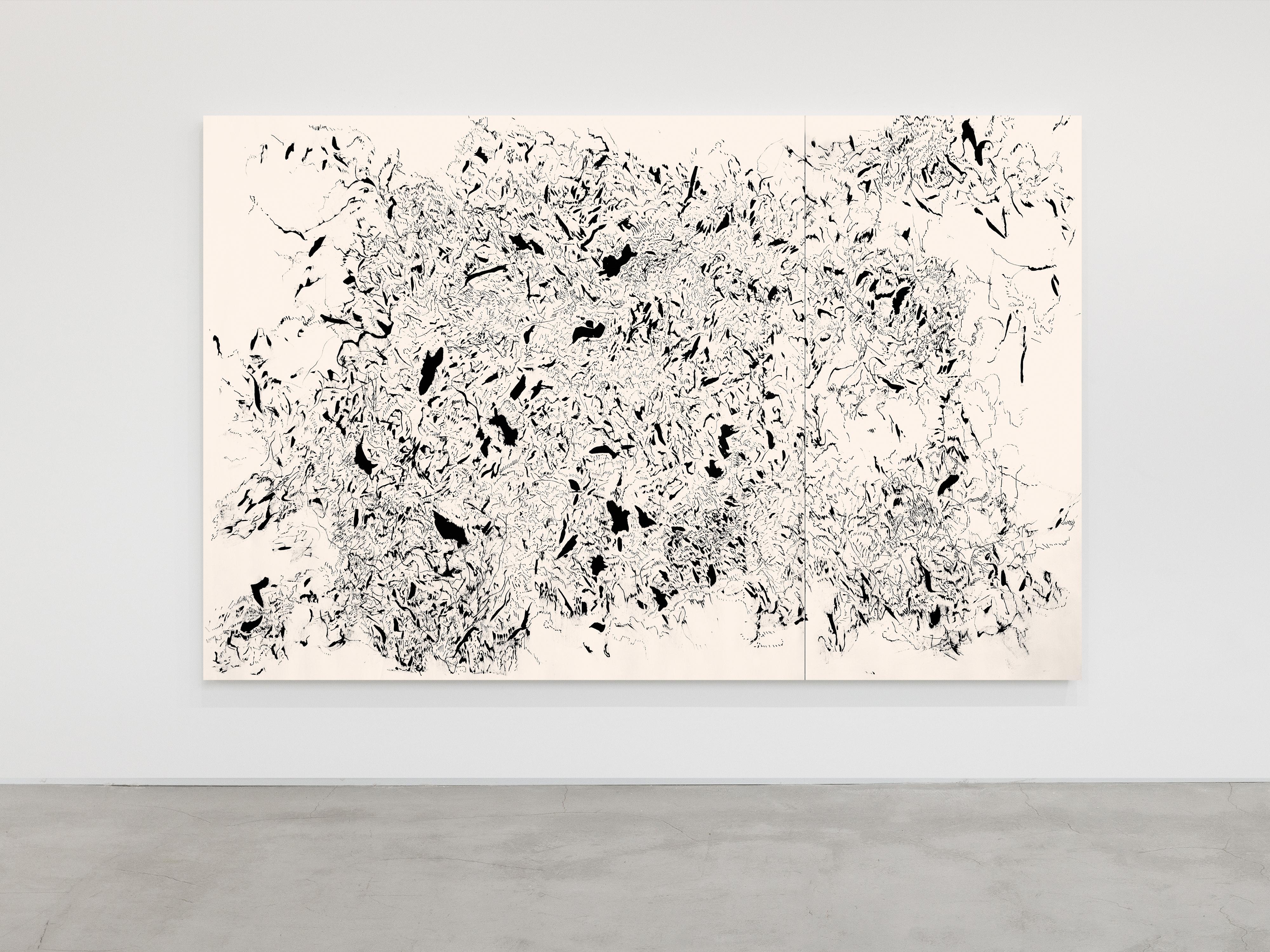 ABSTRACTO Nuevo Díptico Blanco Negro Tinta Obra de Arte Artista Contemporáneo Joan Salo 2024 en venta 5