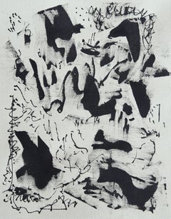 ABSTRACT New Black White Ink Artwork by Contemporary Artist Joan Salo 2024