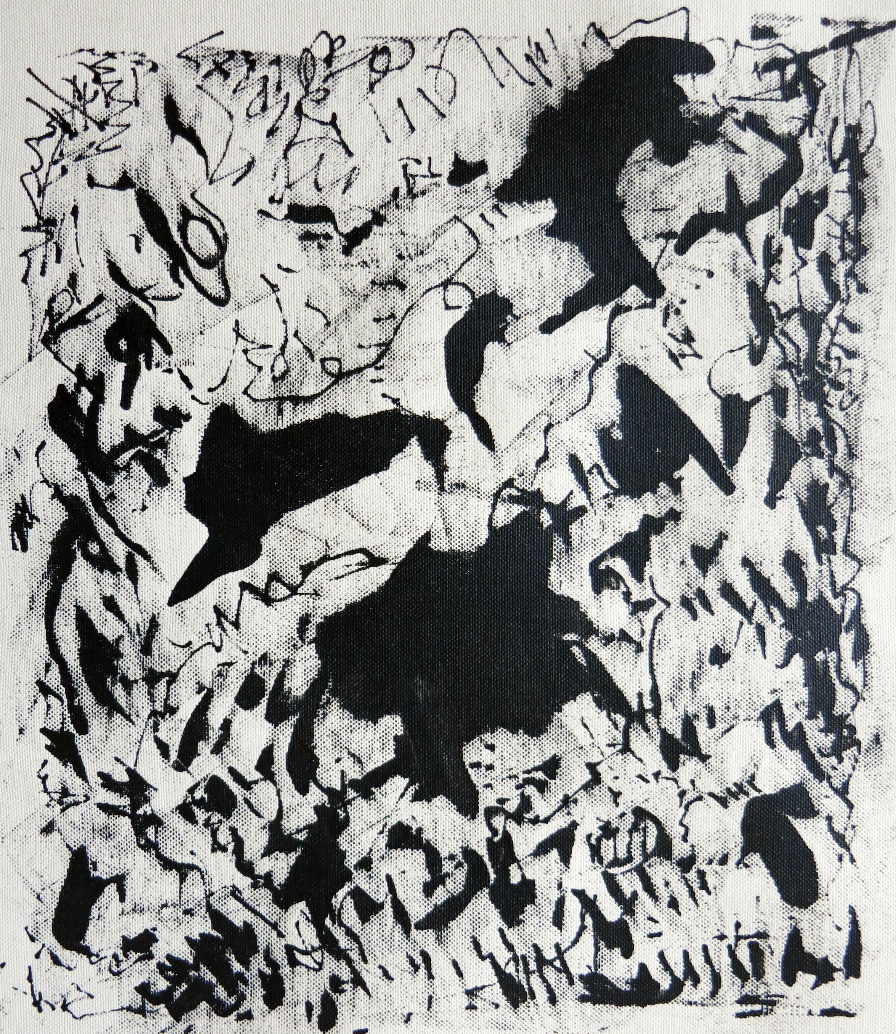 ABSTRACT New Black White Ink Artwork by Contemporary Artist Joan Salo 2024