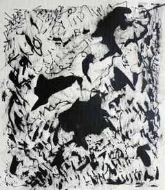 ABSTRACT New Black White Ink Artwork by Contemporary Artist Joan Salo 2024