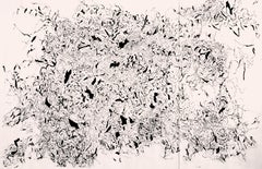 ABSTRACT New Diptych Black White Ink Artwork Contemporary Artist Joan Salo 2024