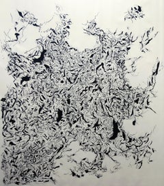ABSTRACT New Black White Ink Artwork by Contemporary Artist Joan Salo 2024