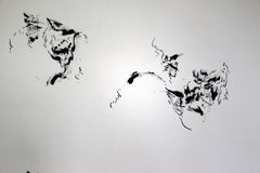 Joan Salo, 2025 Pittura astratta ad inchiostro in bianco e nero - Arte Minimale Contemporanea