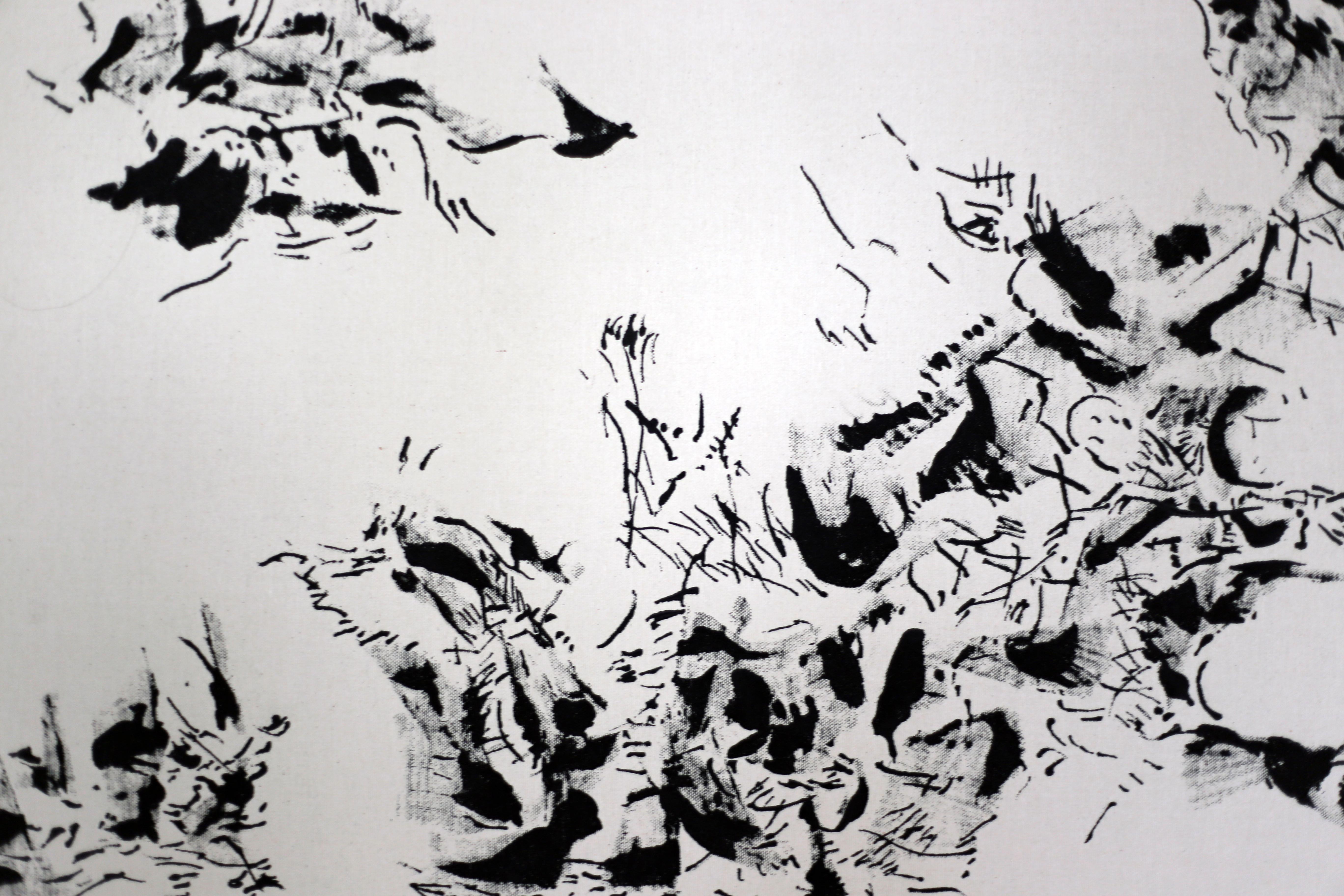 Joan Salo, 2025 Black and White Abstract Ink Painting – Contemporary Minimal Art For Sale 1