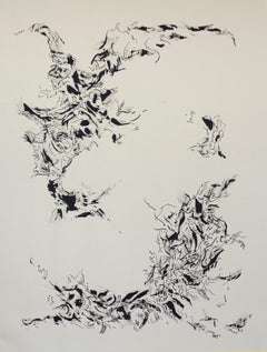 Joan Salo, 2025 Black and White Abstract Ink Painting – Contemporary Minimal Art