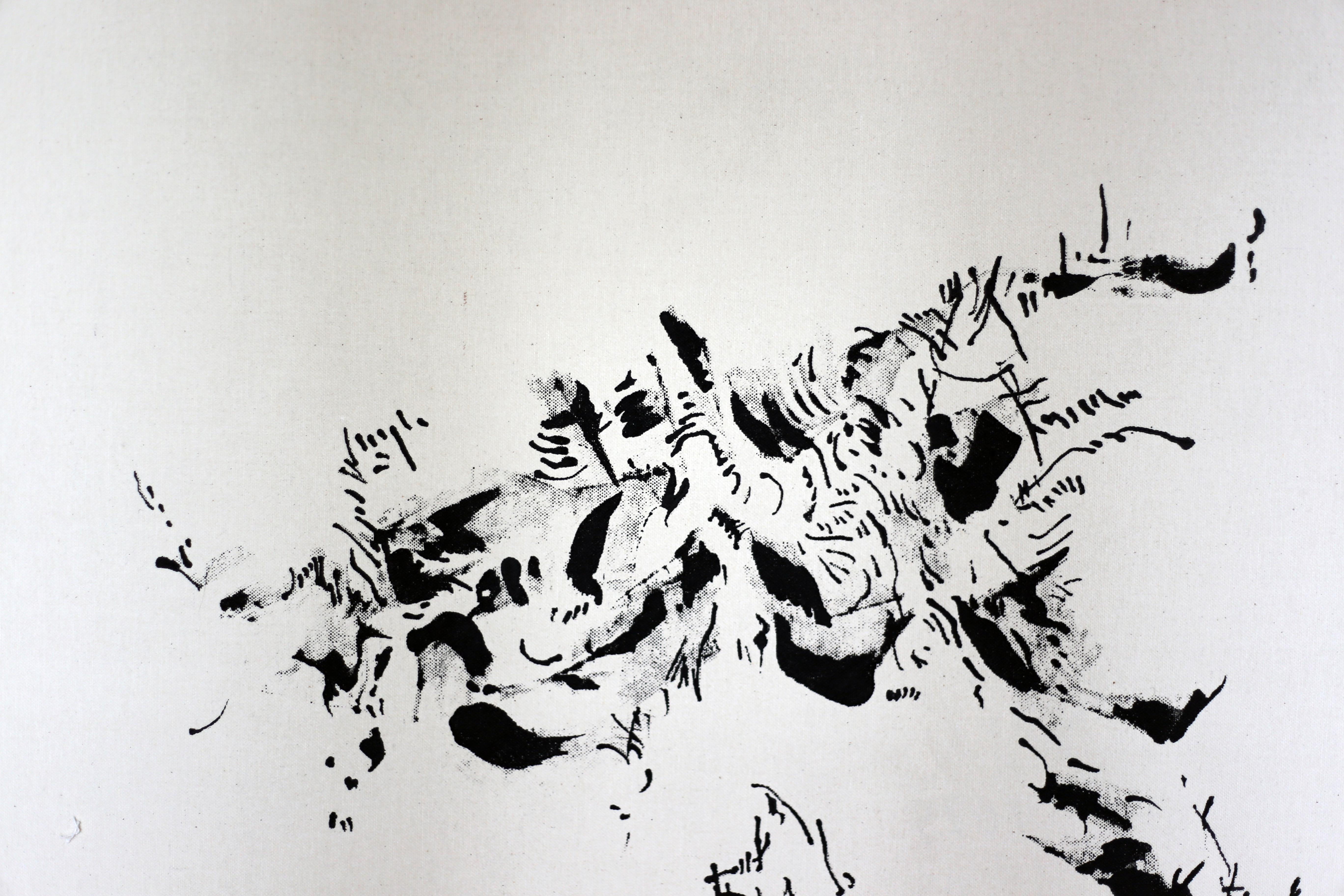 Joan Salo, 2025 Black and White Abstract Ink Painting – Contemporary Minimal Art im Angebot 3