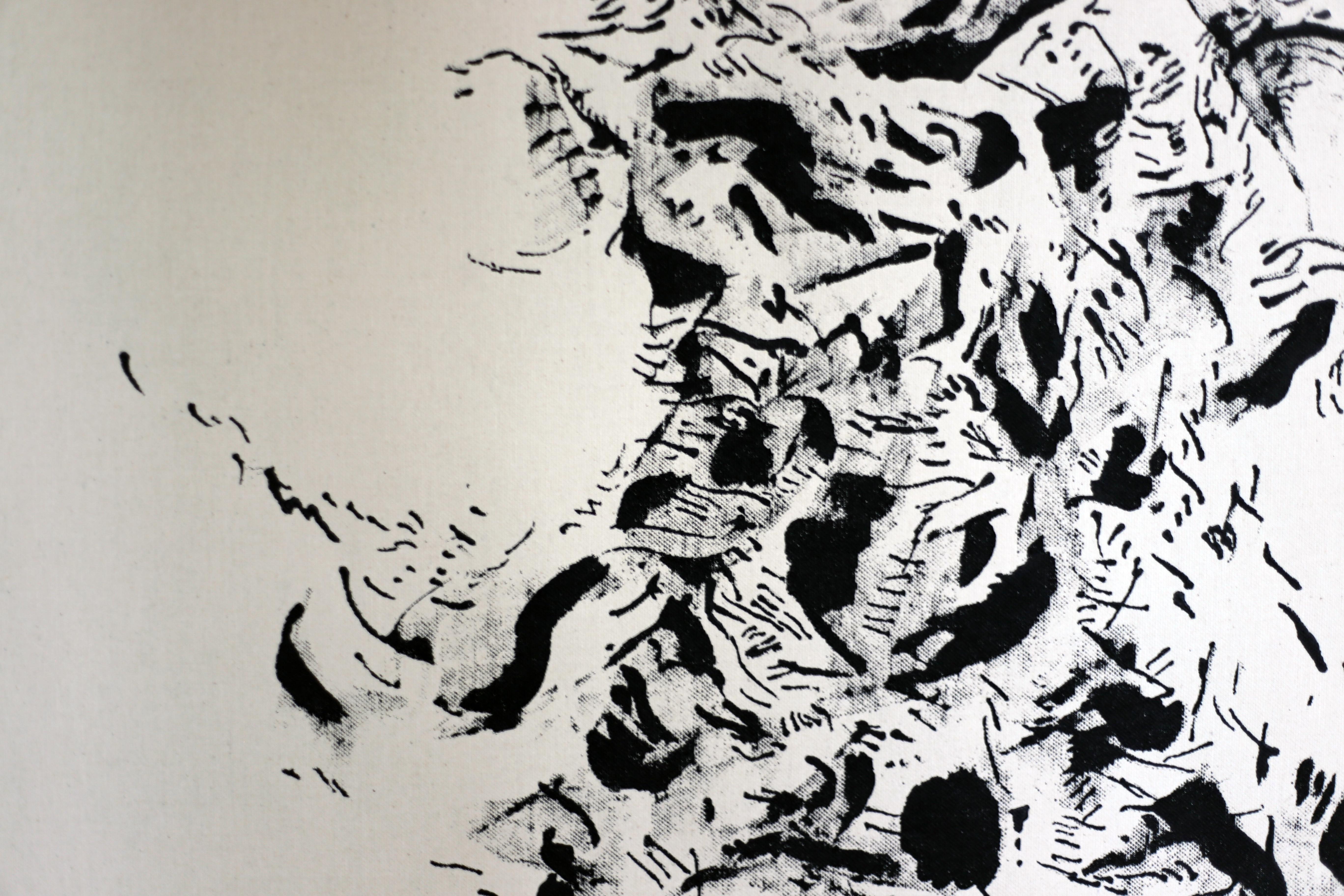 Joan Salo, 2025 Black and White Abstract Ink Painting – Contemporary Minimal Art For Sale 3