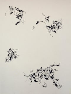 Joan Salo, 2025 Black and White Abstract Ink Painting – Contemporary Minimal Art